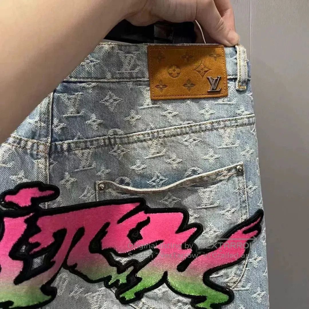 Louis Vuitton lv louis vuitton logo denim pants. Size US 30 / EU 46 - 2 Thumbnail