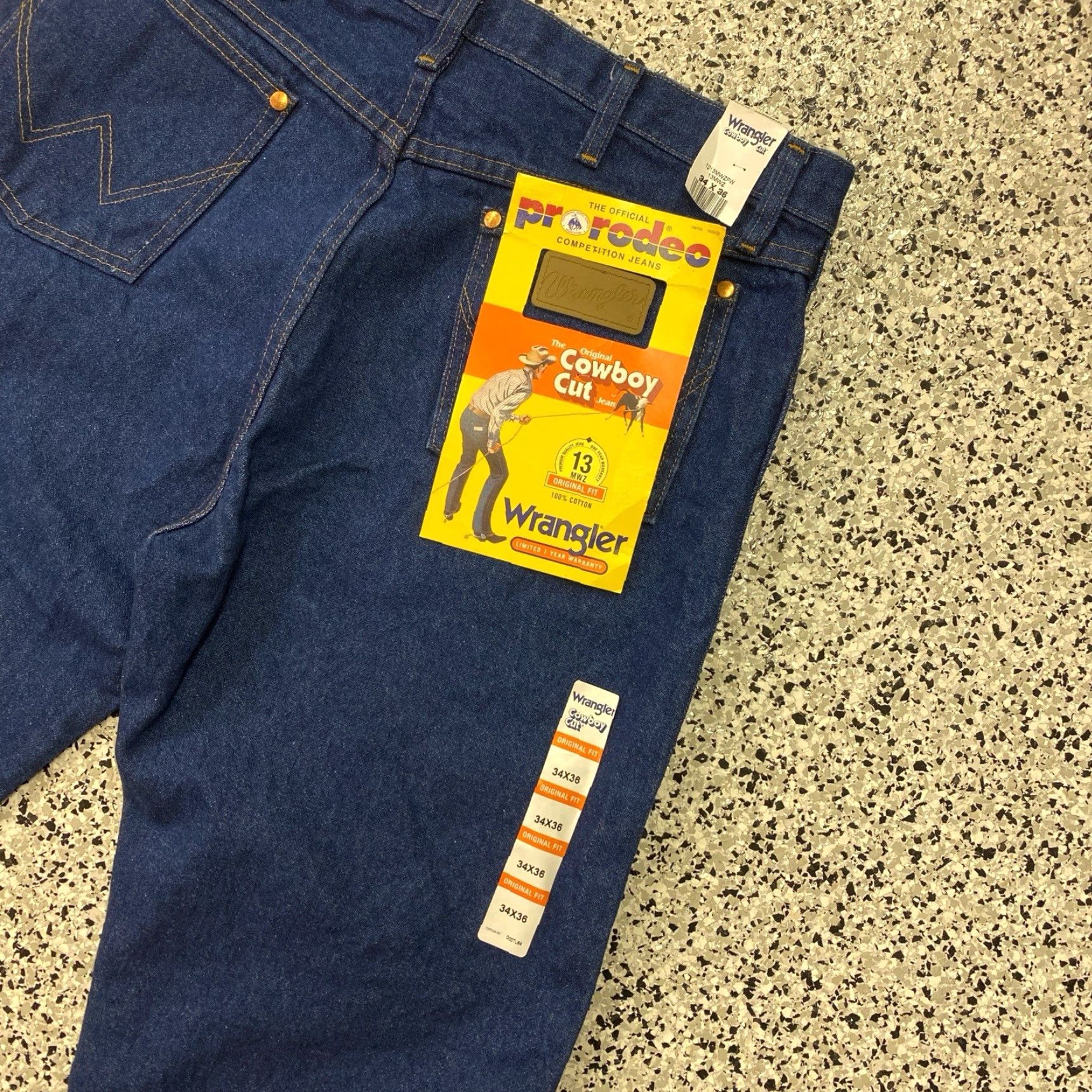 Wrangler Wrangler 13MWZ Cowboy Cut Jeans Mens 34x36 Original Fit Western Pro Rodeo NEW Size US 34 / EU 50 - 3 Thumbnail
