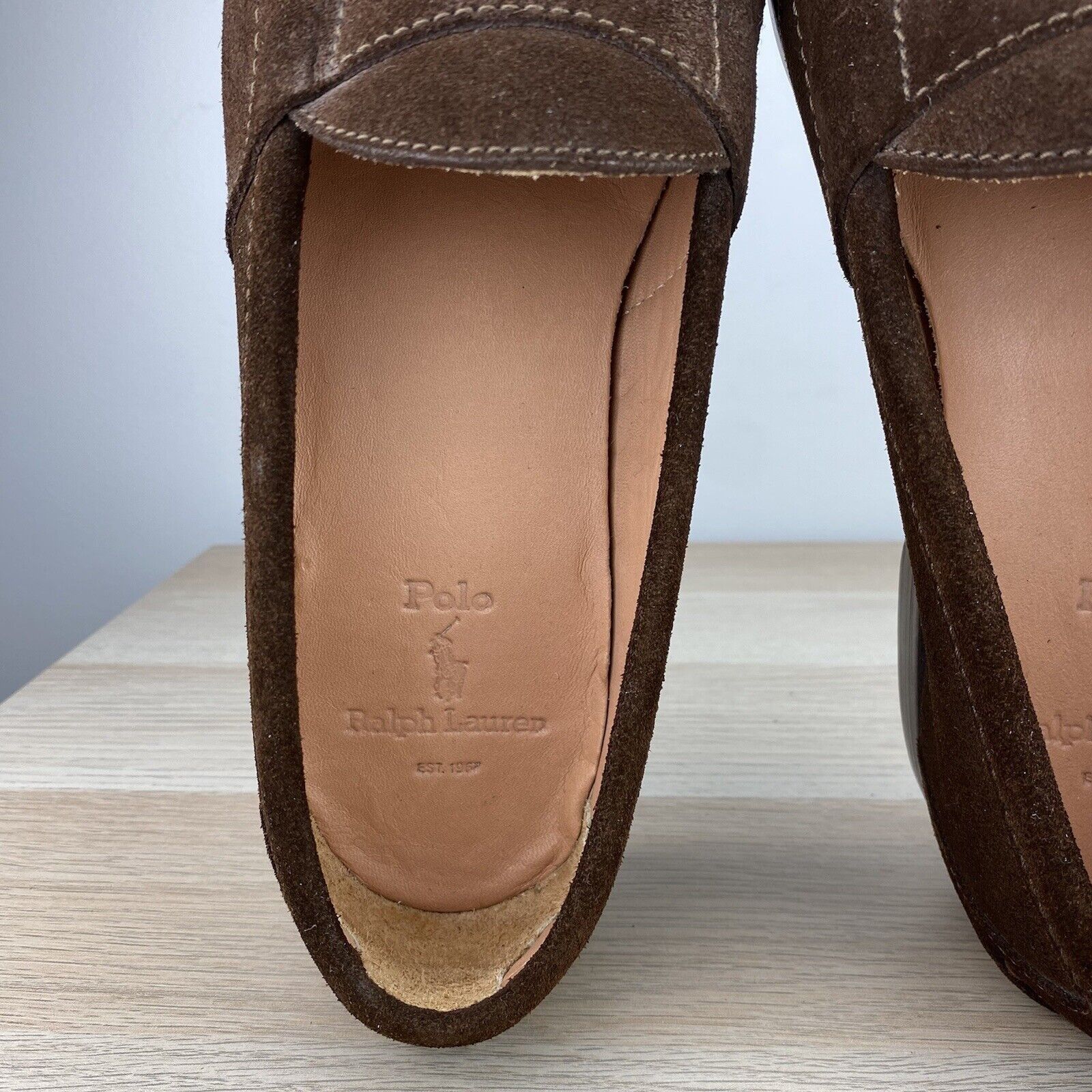 Polo Ralph Lauren Vintage Polo Ralph Lauren Suede Crest Loafers Leather 11.5D Size US 11.5 / EU 44-45 - 11 Thumbnail