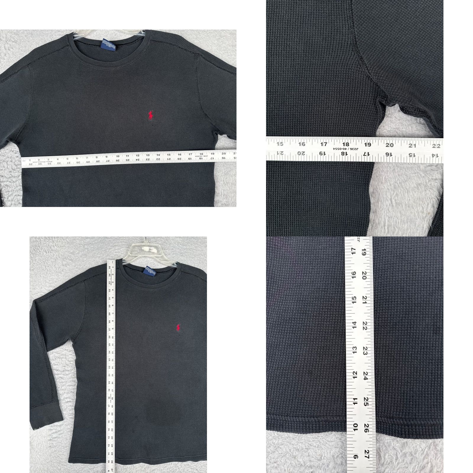 Polo Ralph Lauren Polo Ralph Lauren Shirt Women Large Black Waffle Knit Long Sleeve READ Size L / US 10 / IT 46 - 8 Thumbnail