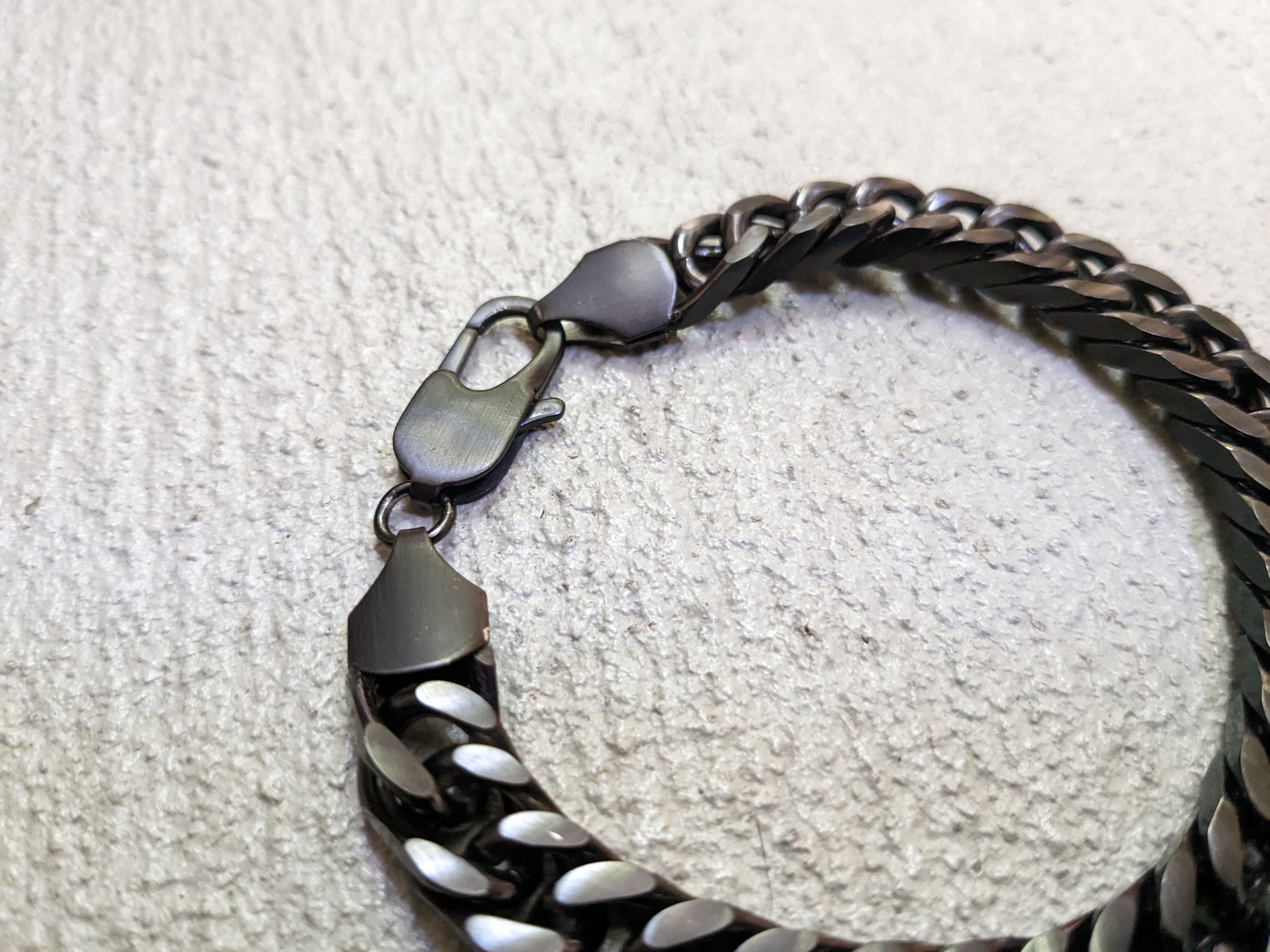 Jewelry Stainless Steel Bracelet Black Cuban Curb 8.75" Biker Punk Size ONE SIZE - 4 Thumbnail