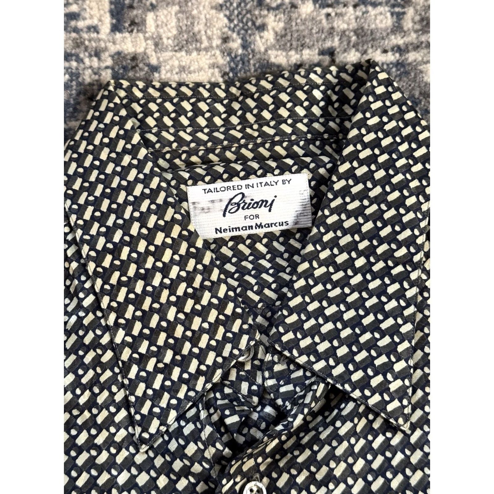 Brioni VINTAGE Brioni For Neiman Marcus Silk Dress Shirt Medium Made In Italy 100% Size 40R - 2 Thumbnail