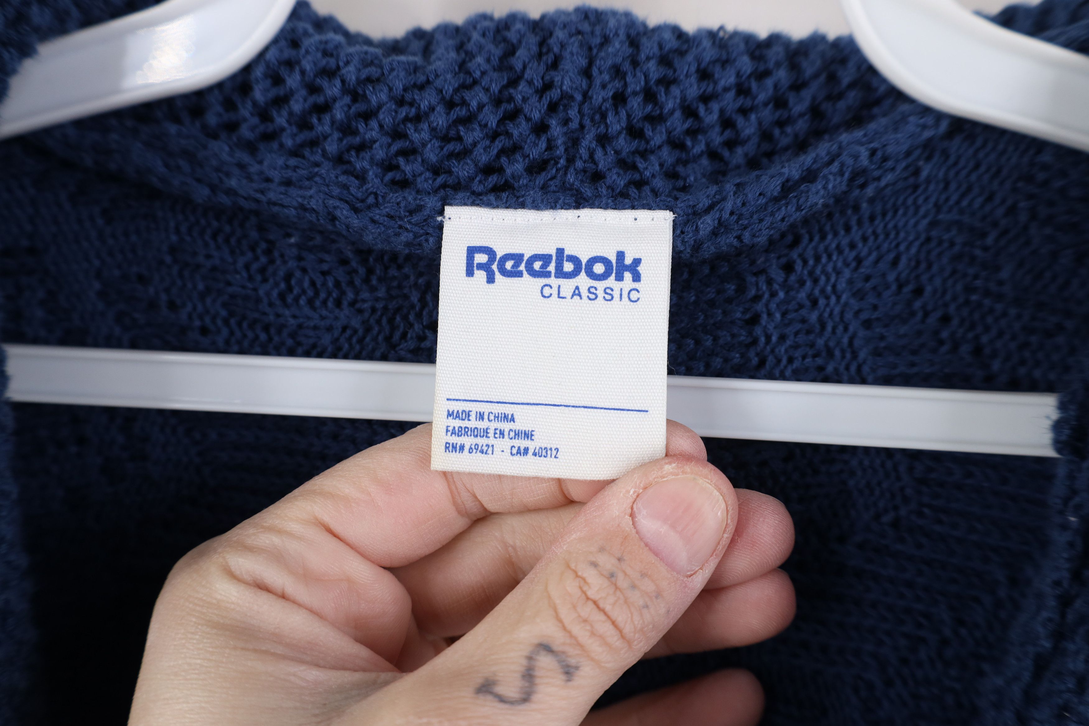 Reebok Vintage 90s Reebok Coogi Style Textured Knit Hoodie Sweater Size US M / EU 48-50 / 2 - 8 Thumbnail