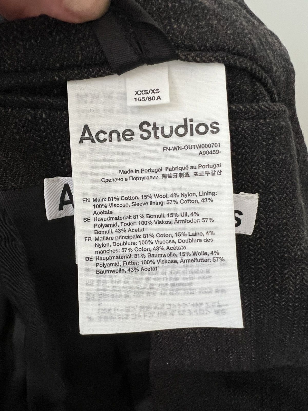 Acne Studios Acne Studios Woven Distressed Double Breasted Blazer Size US XXS / EU 40 - 8 Thumbnail