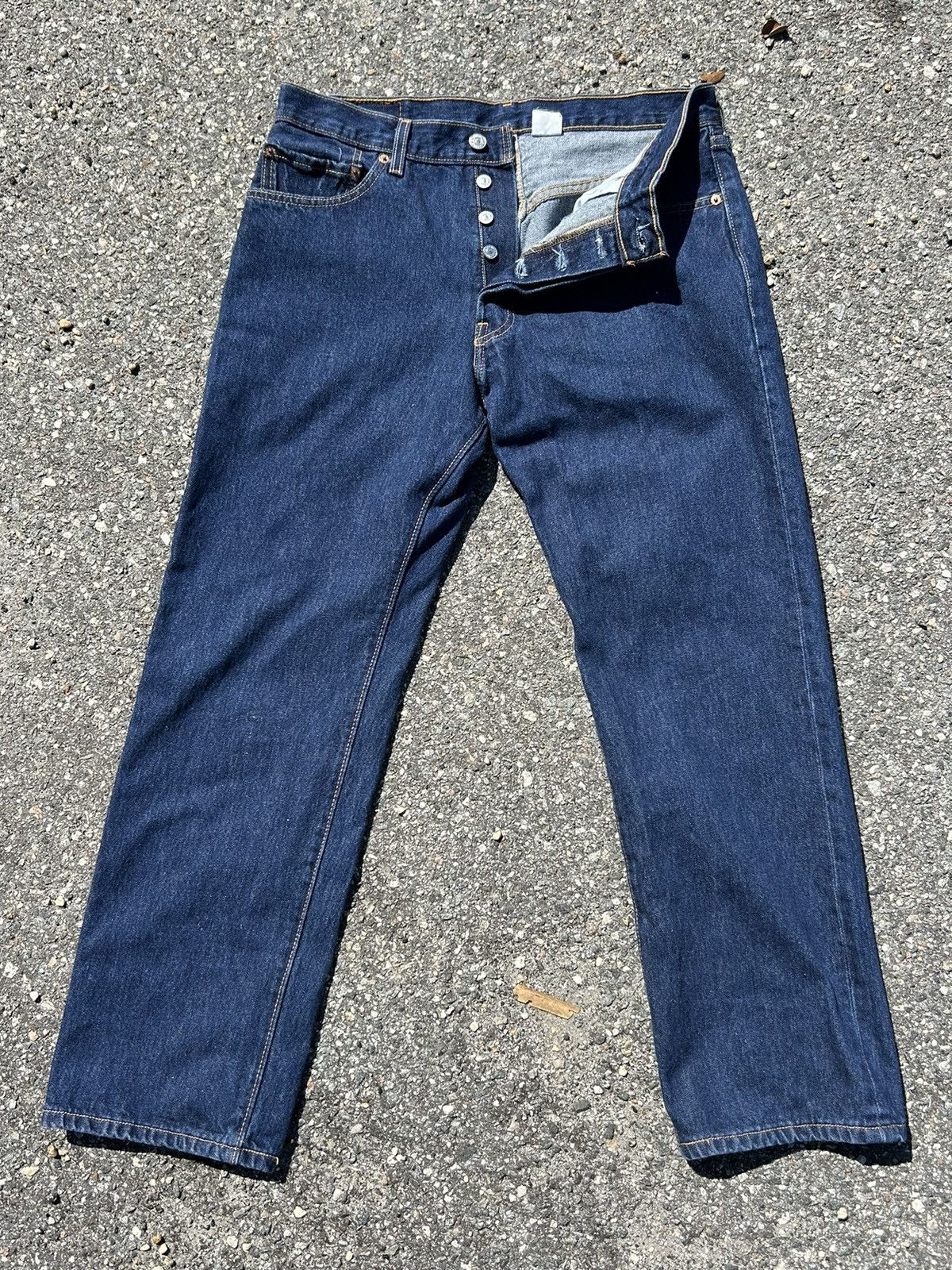 image of Distressed Denim x Levis Blank Tab Vintage Levi’S Blue 501’S, Men's (Size 34)