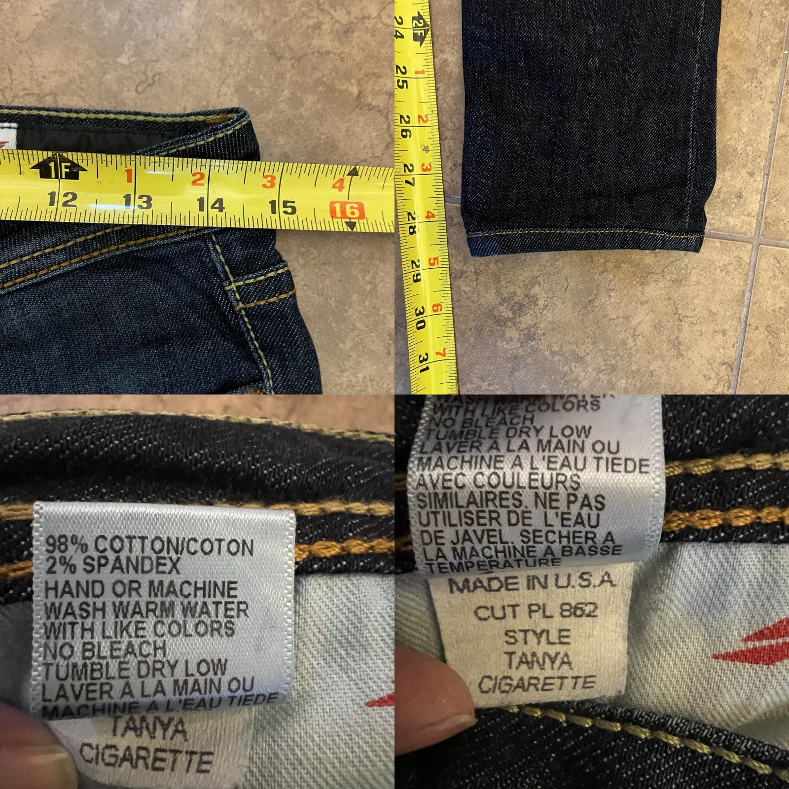 Vintage PEOPLE'S LIBERATION Jeans Bootcut Womens Size 26 Star Pockets Denim Blue 5-Pocket Design Distressed Bootcut Stars Modern Jeans Women’s Size 26" / US 2 / IT 38 - 8 Thumbnail