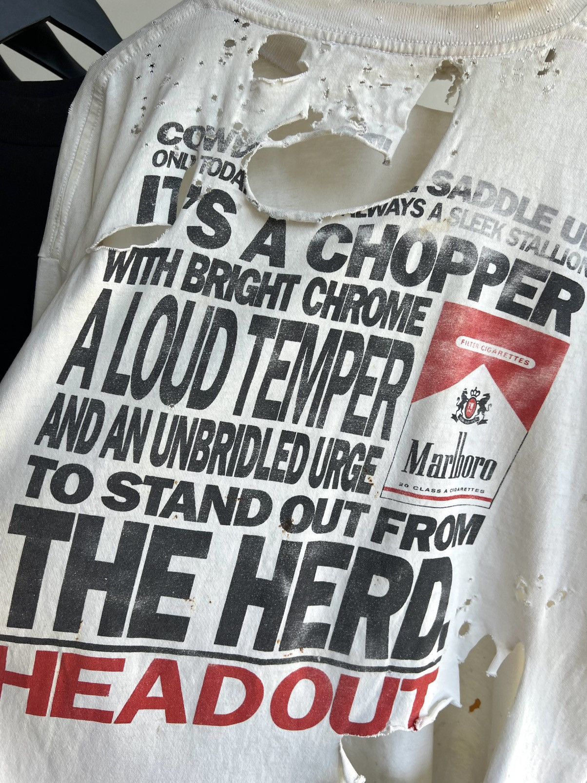 Vintage Thrashed 90s Marlboro Chopper Faded Distressed Grunge Tee Size US L / EU 52-54 / 3 - 9 Thumbnail