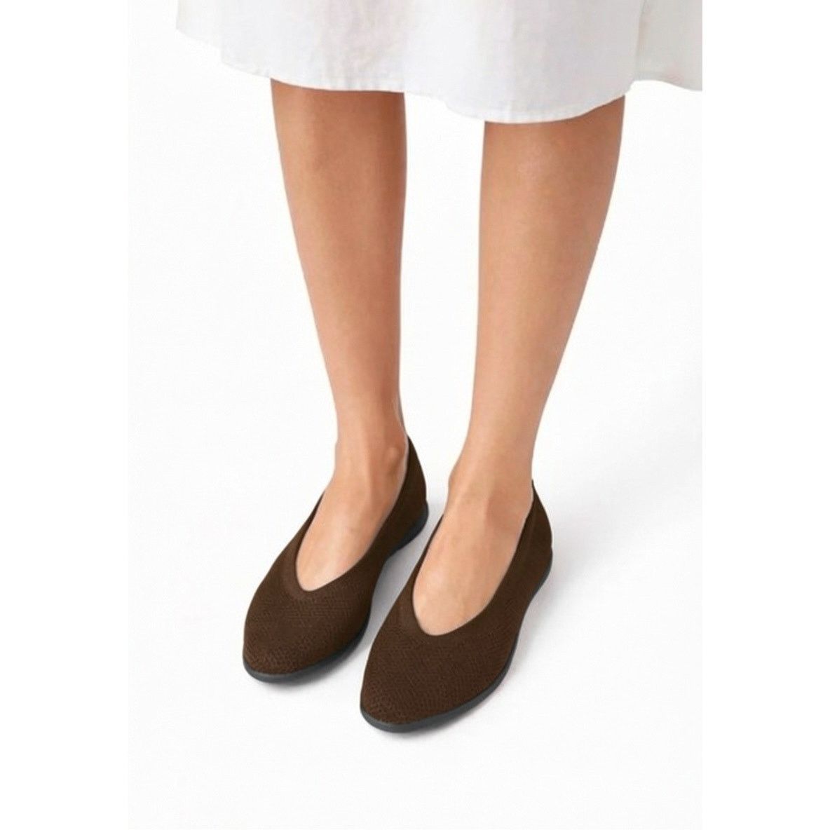 Eileen Fisher Eileen Fisher Leather Chocolate UNA Stretch Knit Ballet Flat Size US 9.5 / IT 39.5 - 1 Thumbnail