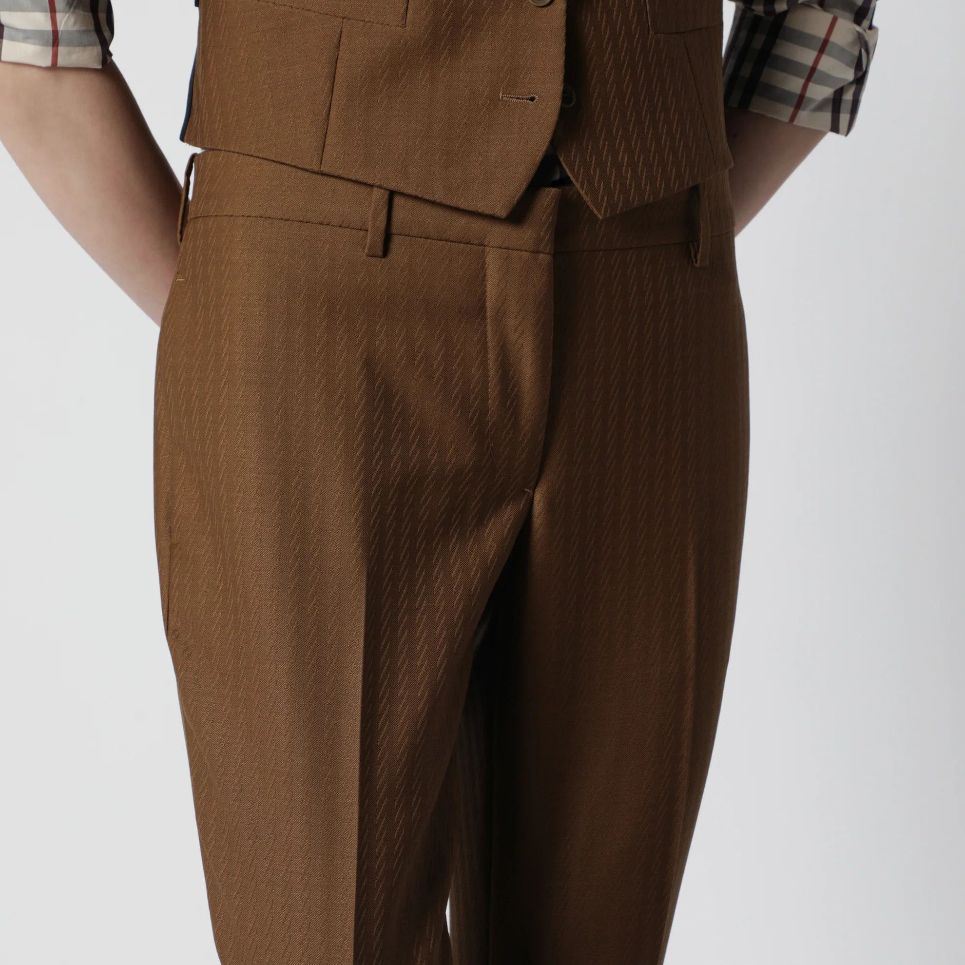 Burberry o1d2blof0426 Wool Pants in Brown Size 26" / US 2 / IT 38 - 4 Thumbnail
