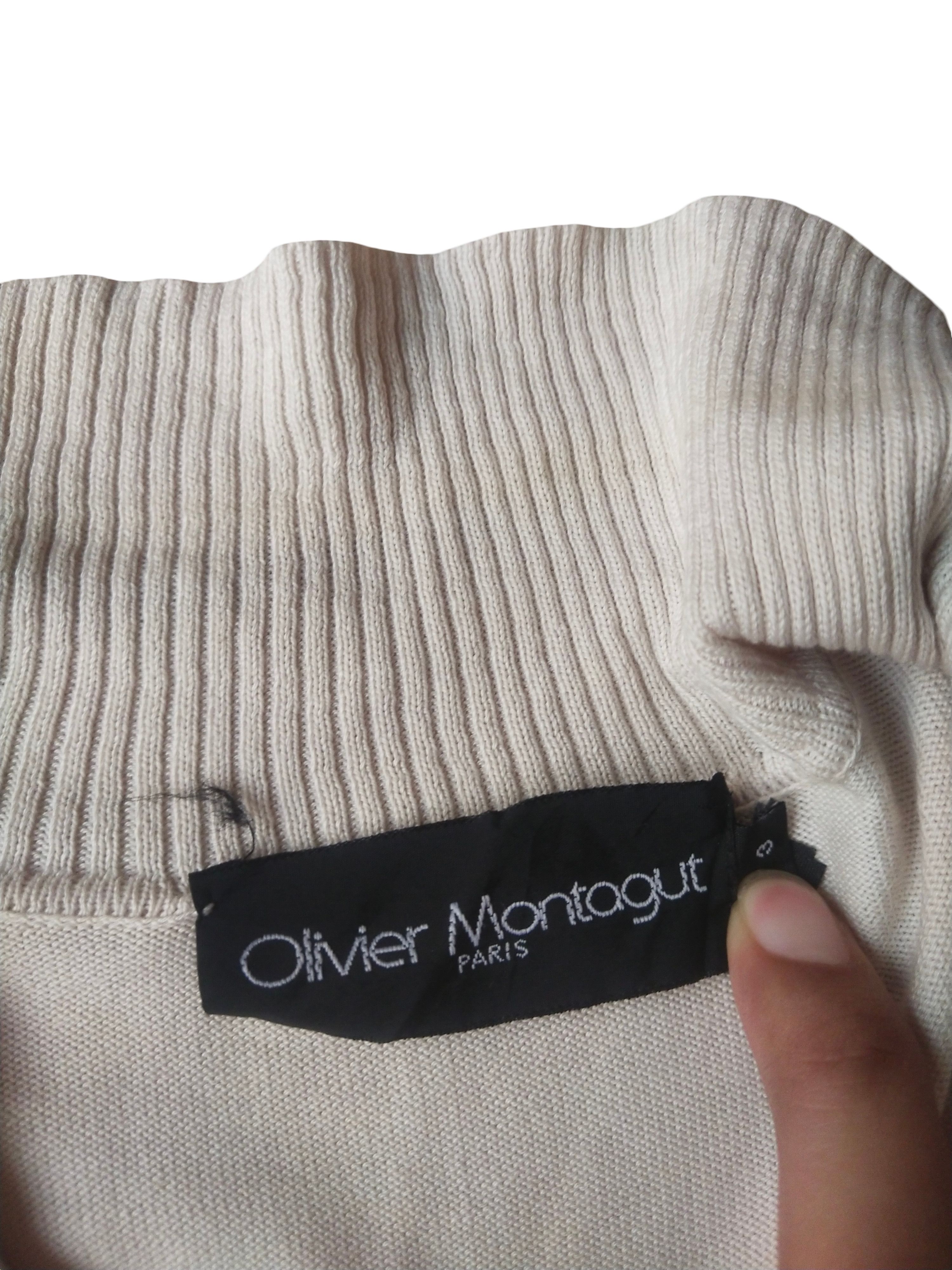 Montagut Vintage 90s Olivier Montagut Split Neck Knit Top Old Money Size M / US 6-8 / IT 42-44 - 4 Thumbnail
