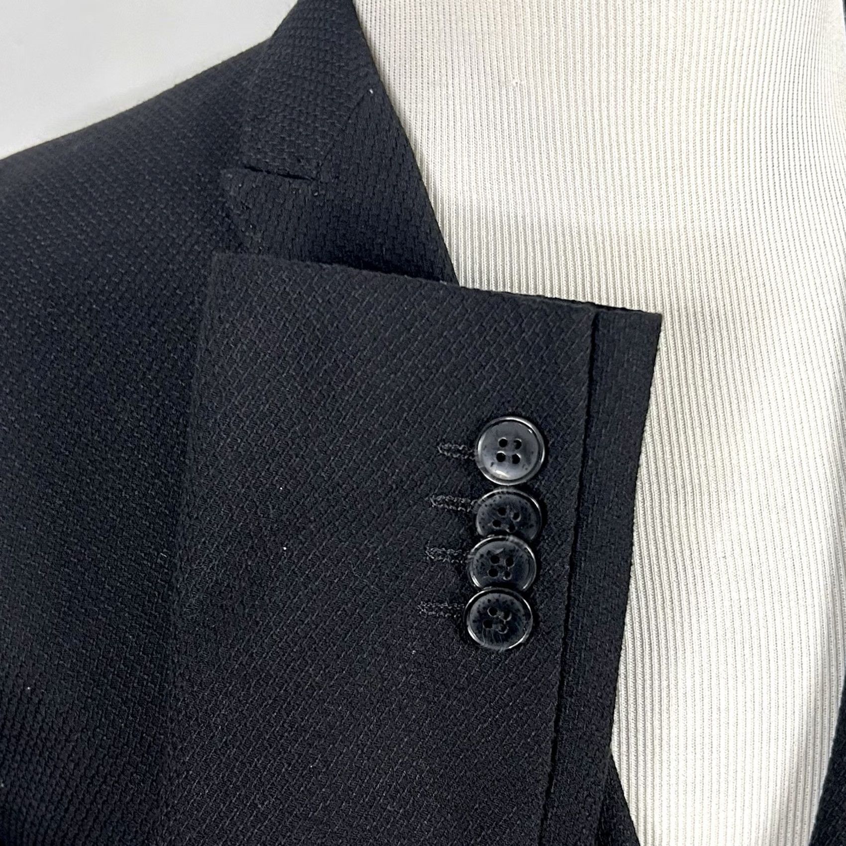 H&M H&M Sport Coat Black Textured One-Button Slim Fit 38R Men Regular Jacket Coat Vented Polyester Blend Size US XS / EU 42 / 0 - 5 Thumbnail