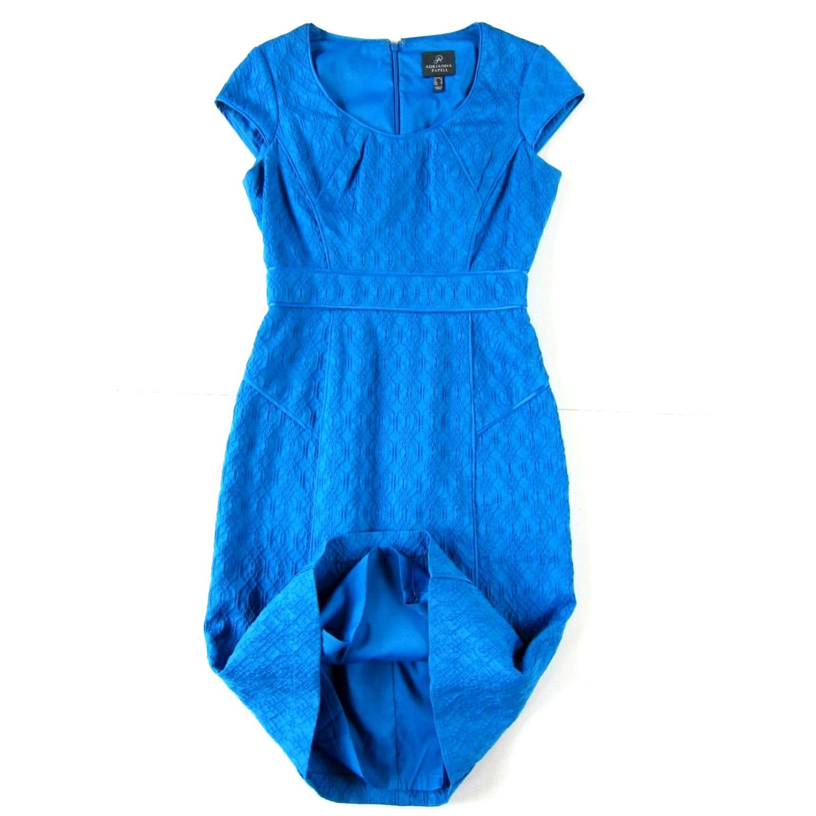 Adrianna Papell Adrianna Papell Royal Blue 60's Style Cap Sleeve Sheath Pencil Straight Dress 2 Size XS / US 0-2 / IT 36-38 - 6 Thumbnail