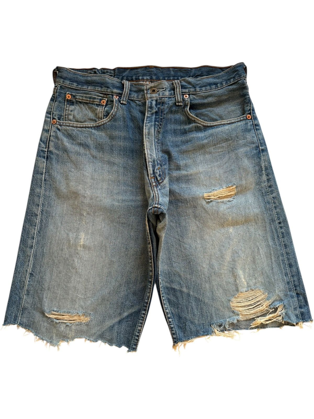 ERL × Levi's distressed jorts 30 破格 ERL × Levi's Levi's x ERL distressed jorts | Grailed