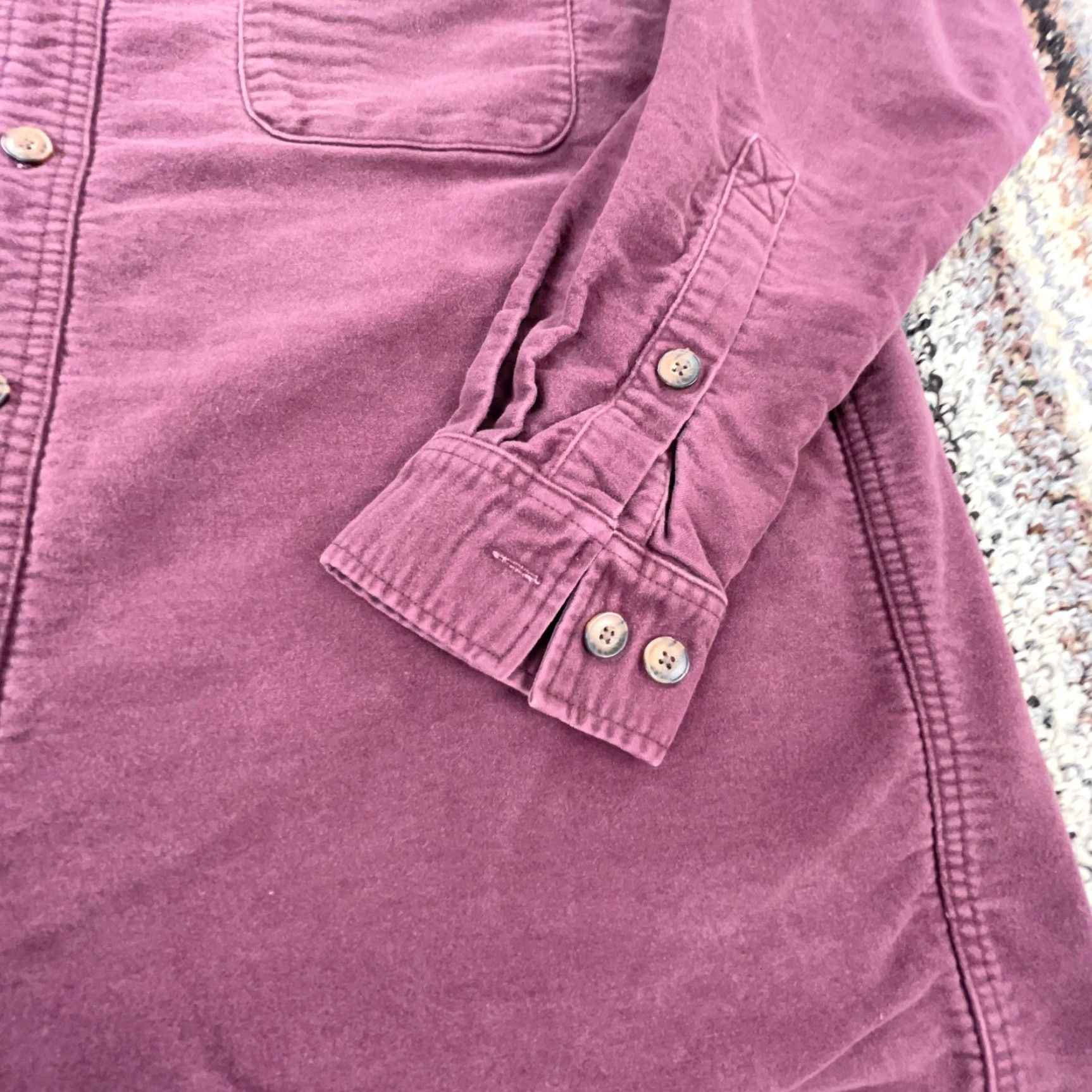Vintage Duluth Shirt Men Large Maroon Button Up Chamois Cloth Heavy Outdoor Camp Hiking Size US L / EU 52-54 / 3 - 6 Thumbnail