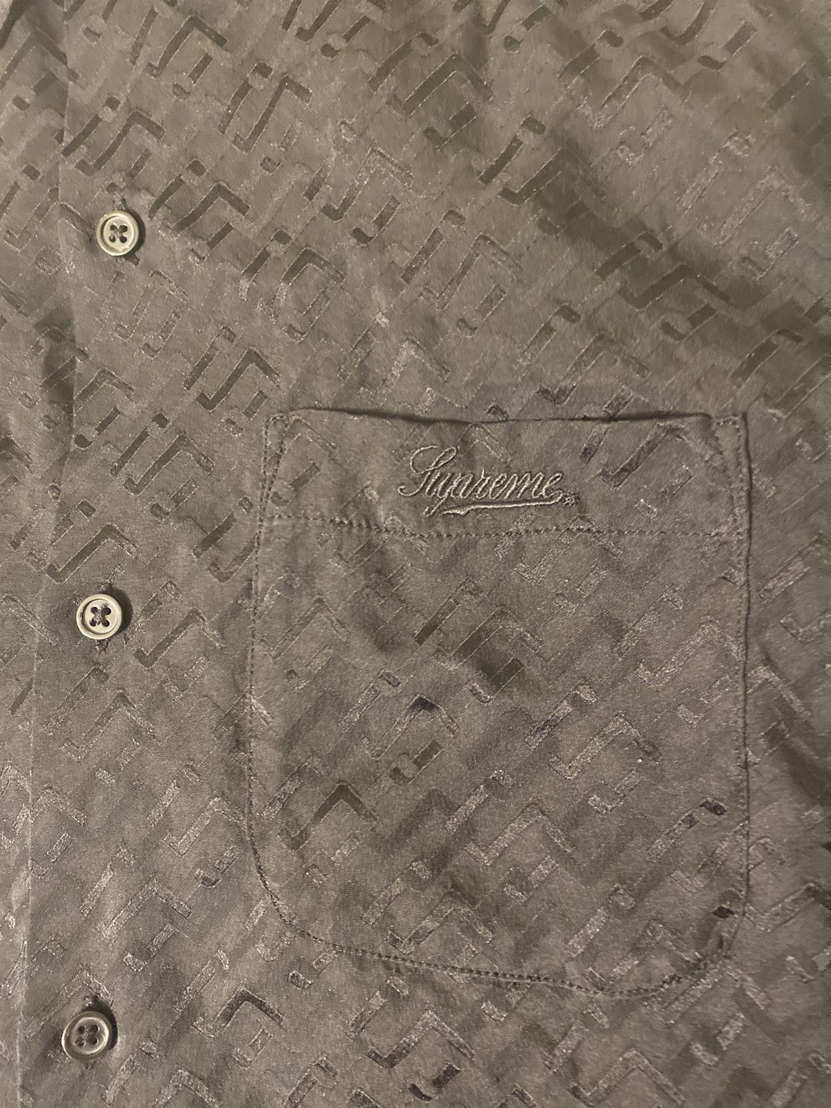 Supreme Supreme Tonal Monogram Silk S/S Shirt | Grailed