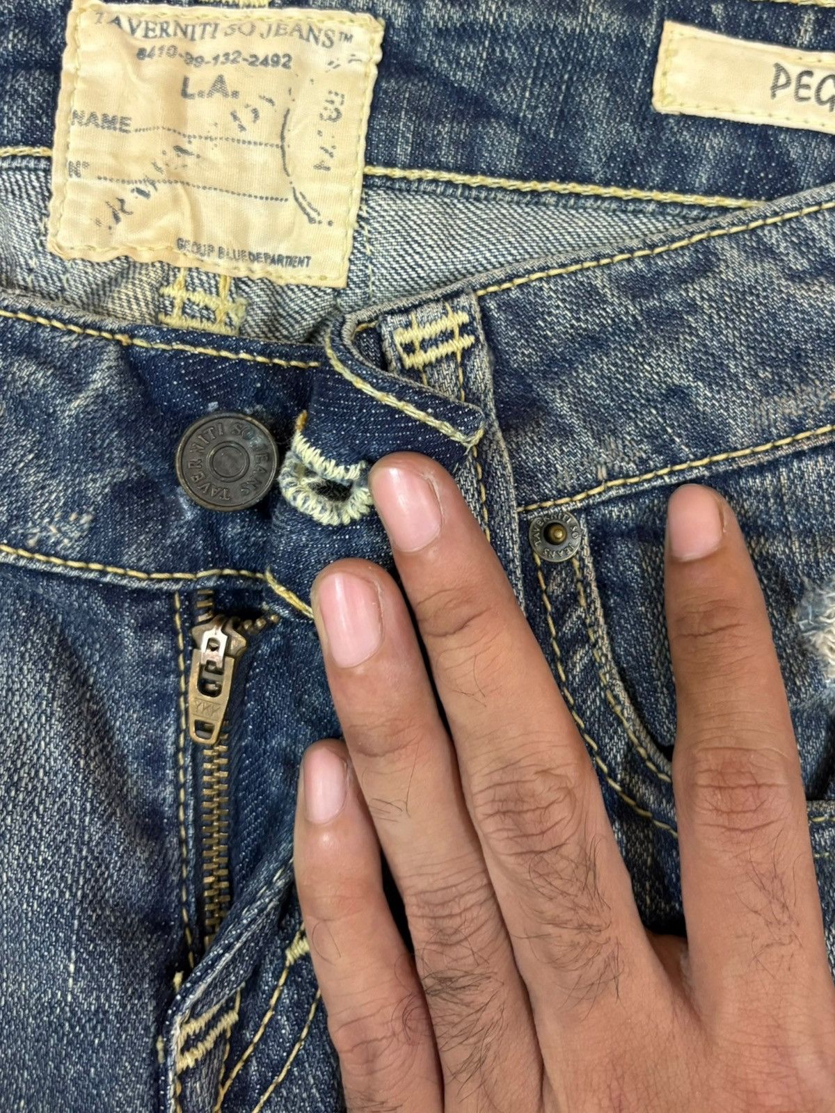 Taverniti Vintage Japanese Brand Mud Wash Distress Bootcut Flare Jean Size US 28 / EU 44 - 3 Thumbnail