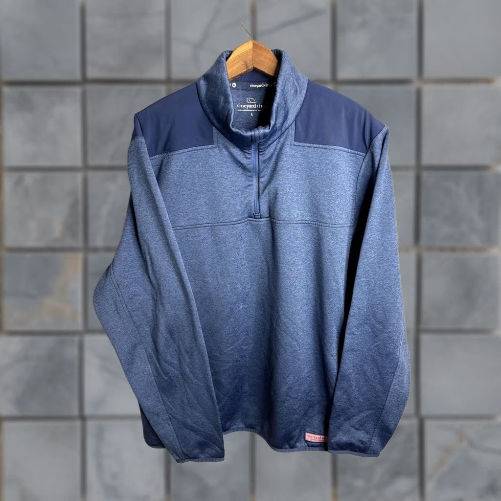 Vineyard Vines Vineyard Vines Pullover Mens Large Blue Quarter Zip Performance Sweater Outdoors Size US L / EU 52-54 / 3 - 1 Thumbnail