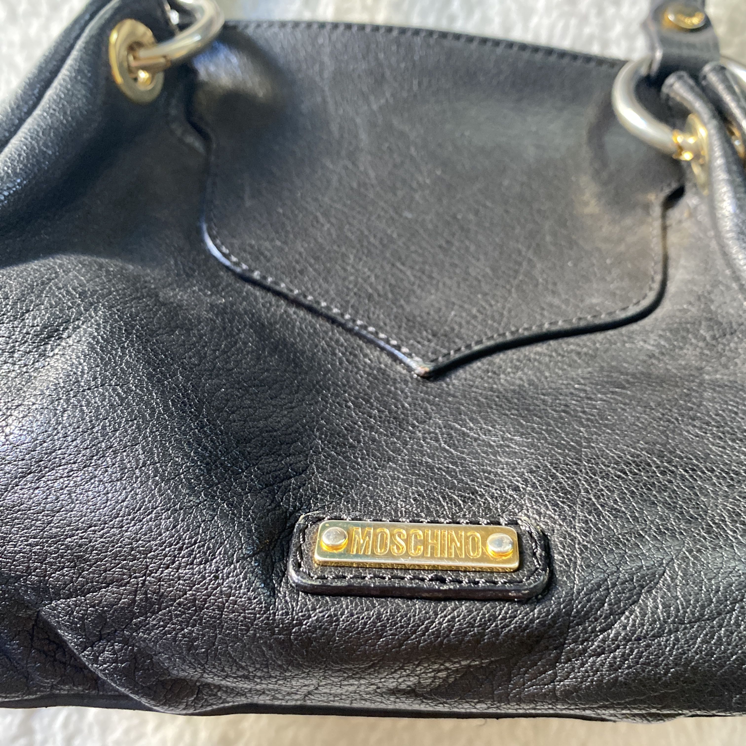Moschino Vintage Moschino Black Leather Shoulder Bag Size ONE SIZE - 20 Thumbnail