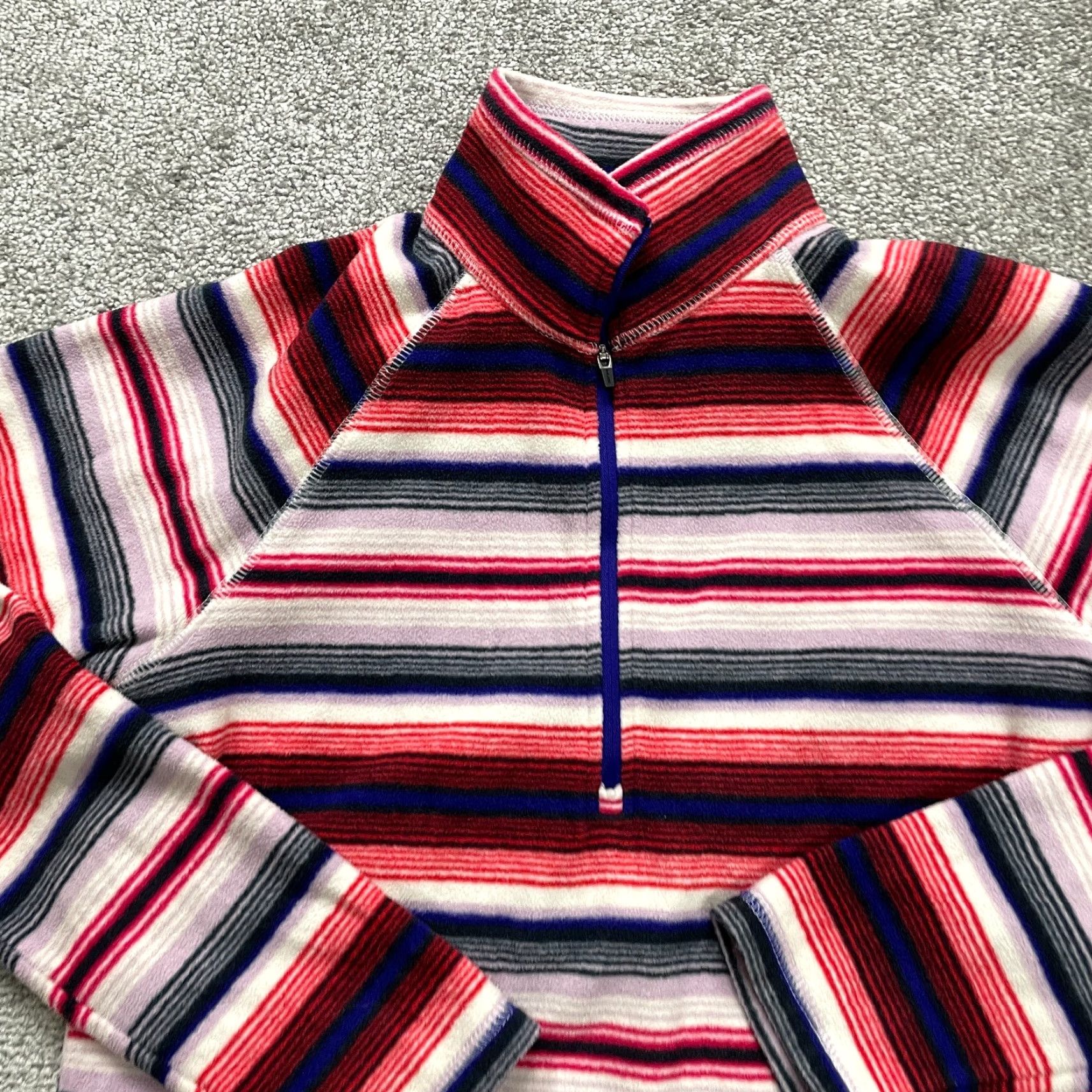 Eddie Bauer Eddie Bauer Sweatshirt 1/4 Zip Fleece Pullover Women Small Multicolor Striped Long Sleeve Shirt Jumper Womens Regular Fit Size S / US 4 / IT 40 - 3 Thumbnail