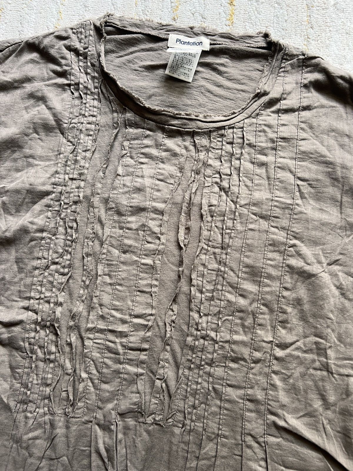 Beauty Beast × Issey Miyake × Le Grande Bleu (L.G.B.) Issey Miyake Plantation Rough Pleated LS Shirt Size US L / EU 52-54 / 3 - 3 Thumbnail
