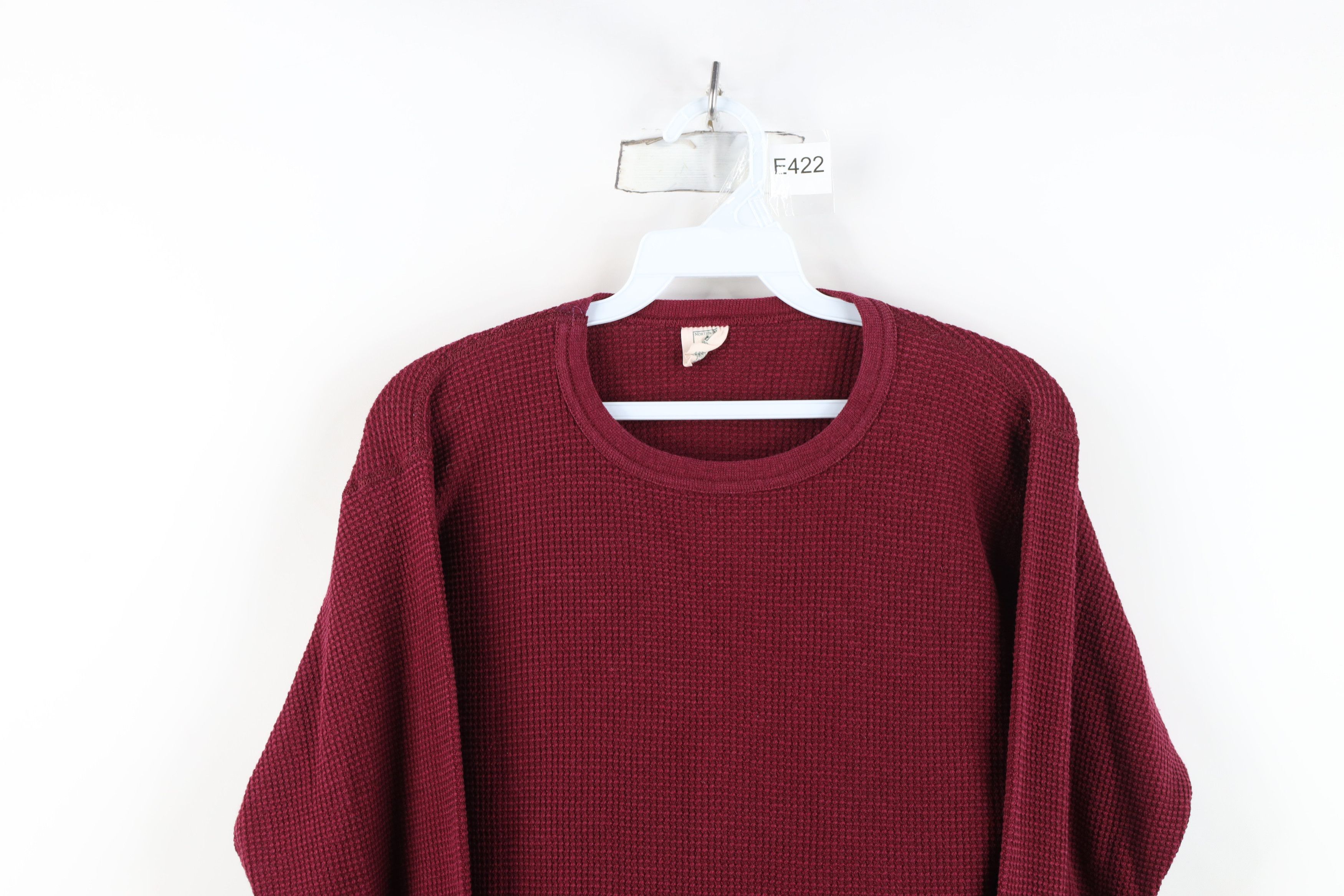 Vintage Vintage 90s Streetwear Knit Long Sleeve T-Shirt Red USA Size US XL / EU 56 / 4 - 2 Thumbnail