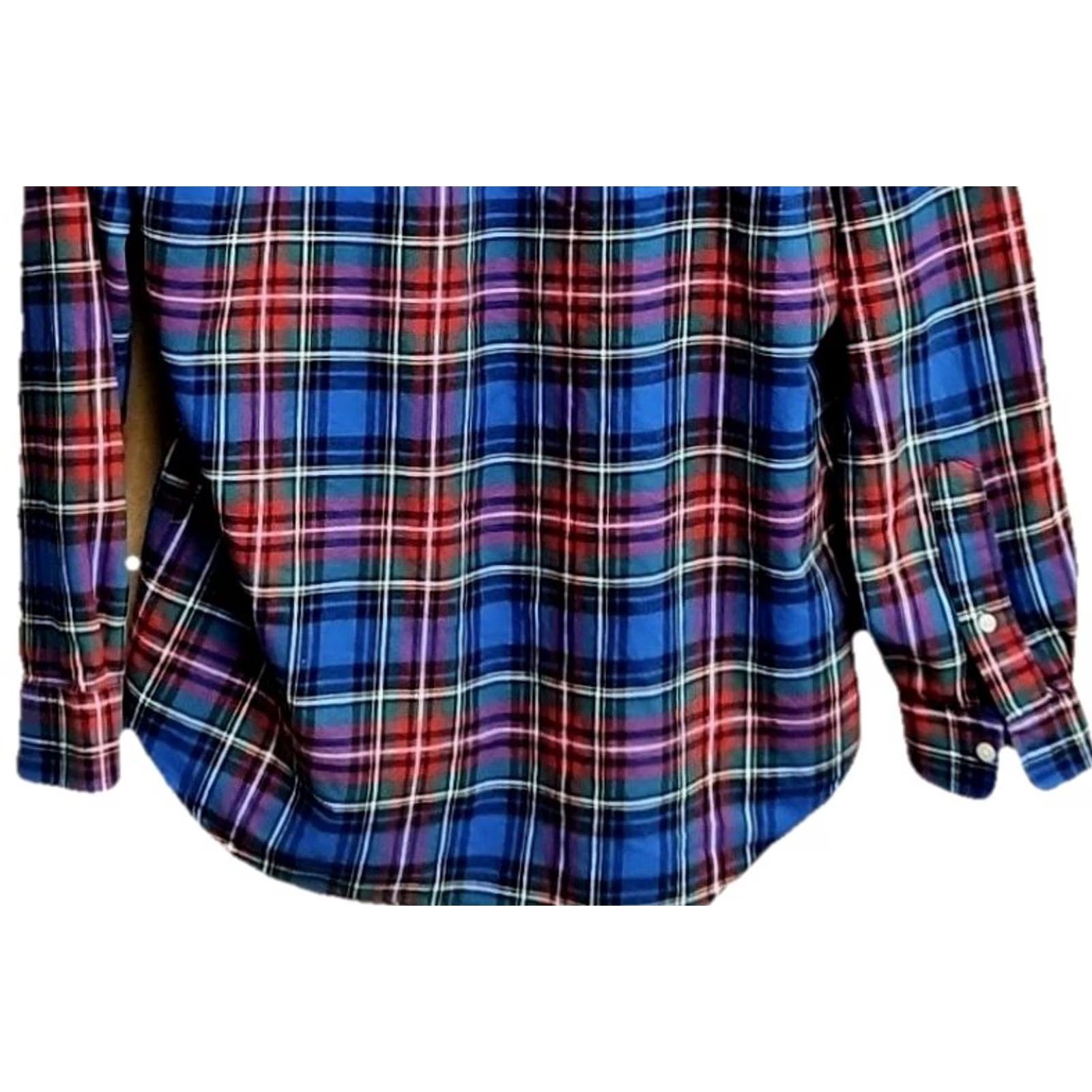 Ralph Lauren Polo Ralph Lauren Classic Fit Performance Flannel Plaid Button-Up Shirt L Men Multicolor Cotton Size US L / EU 52-54 / 3 - 7 Thumbnail