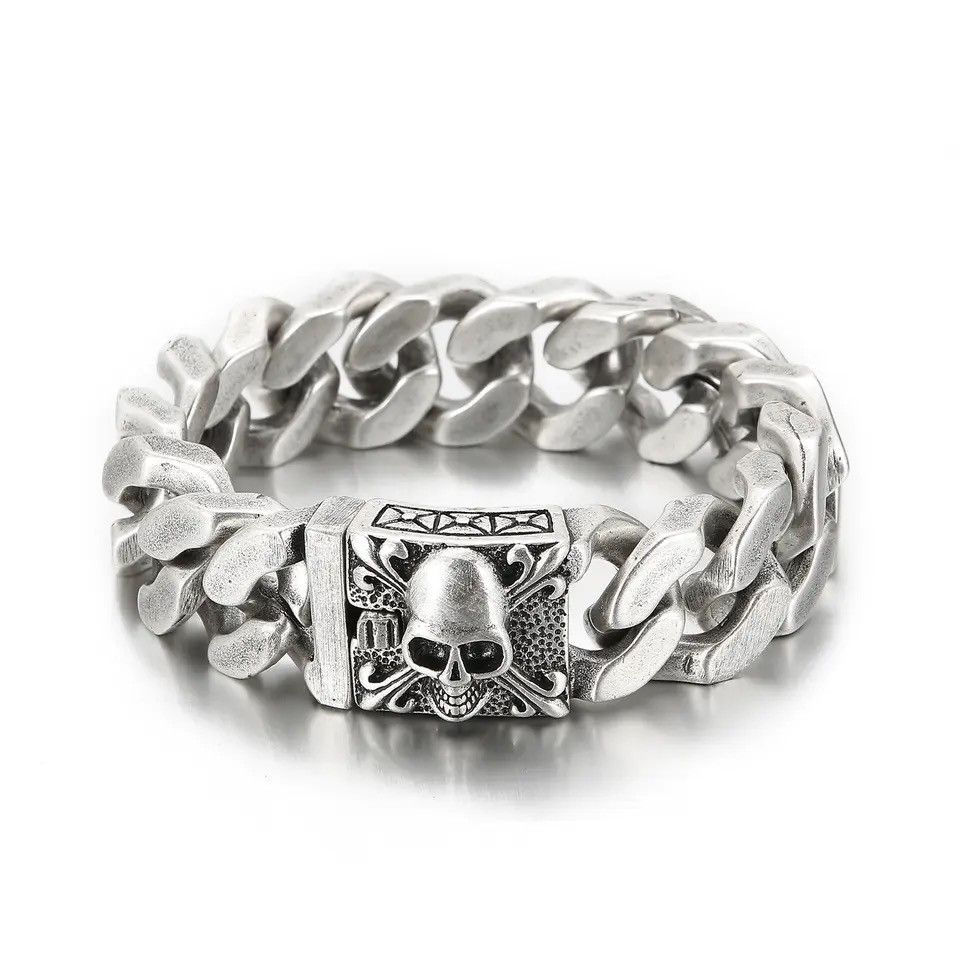 Other Skull. Cuban Link Chain Bracelet Size ONE SIZE - 1 Thumbnail
