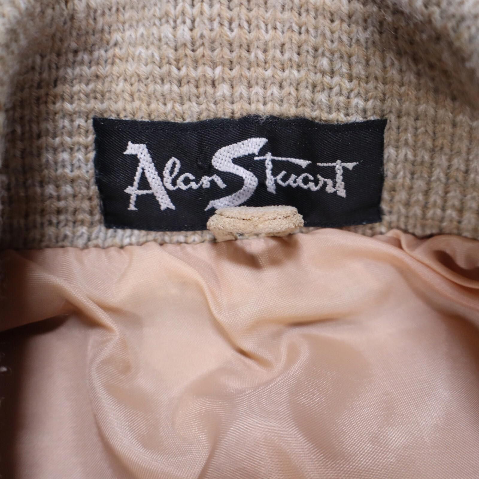 Other Alan Stuart Jacket split leather suede zip beige men xl vtg Size US XL / EU 56 / 4 - 3 Thumbnail