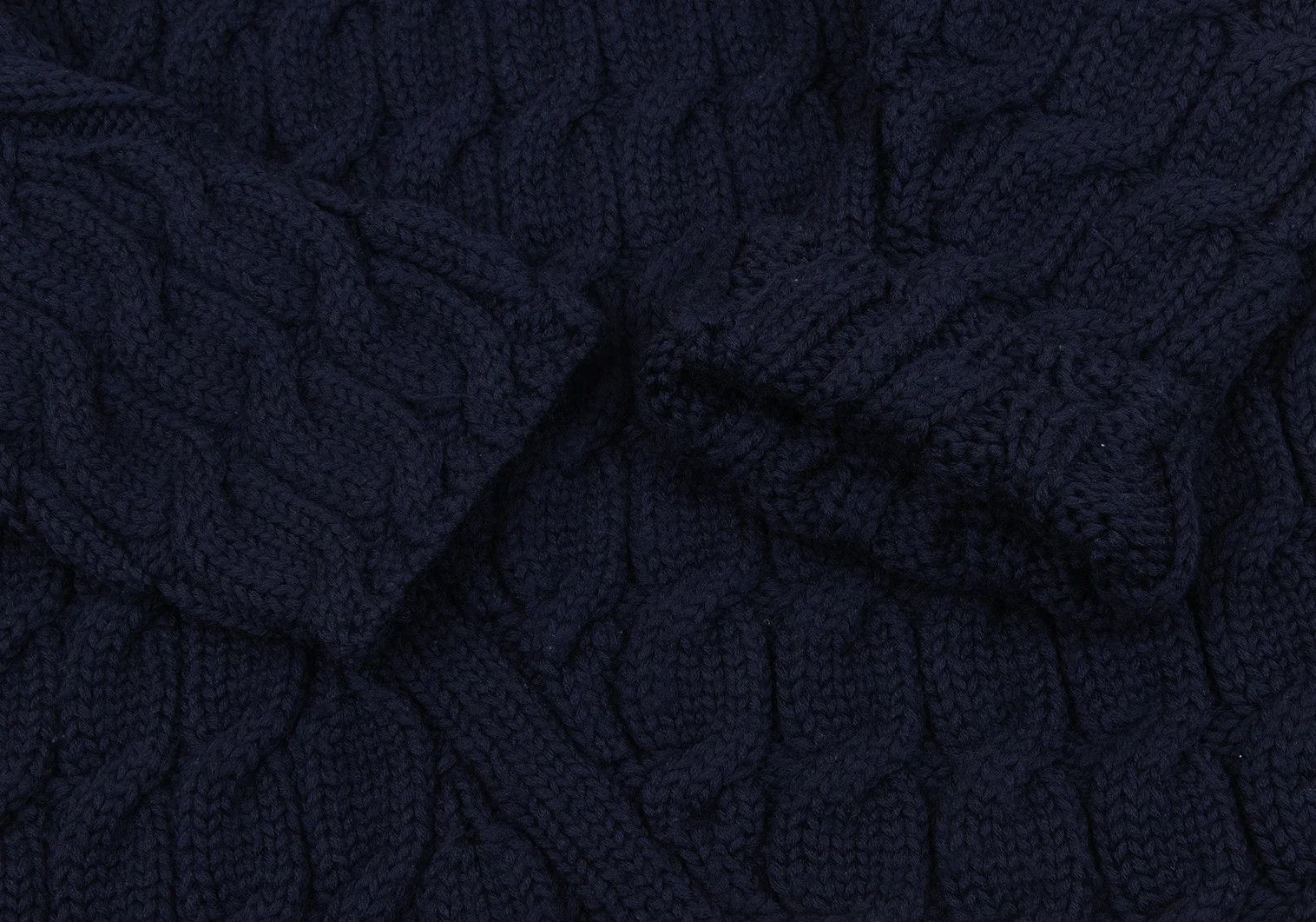 Comme des Garcons Homme Plus Wool Bias Cut Cable Knit Sweater in Navy, Size M Size US M / EU 48-50 / 2 - 6 Thumbnail