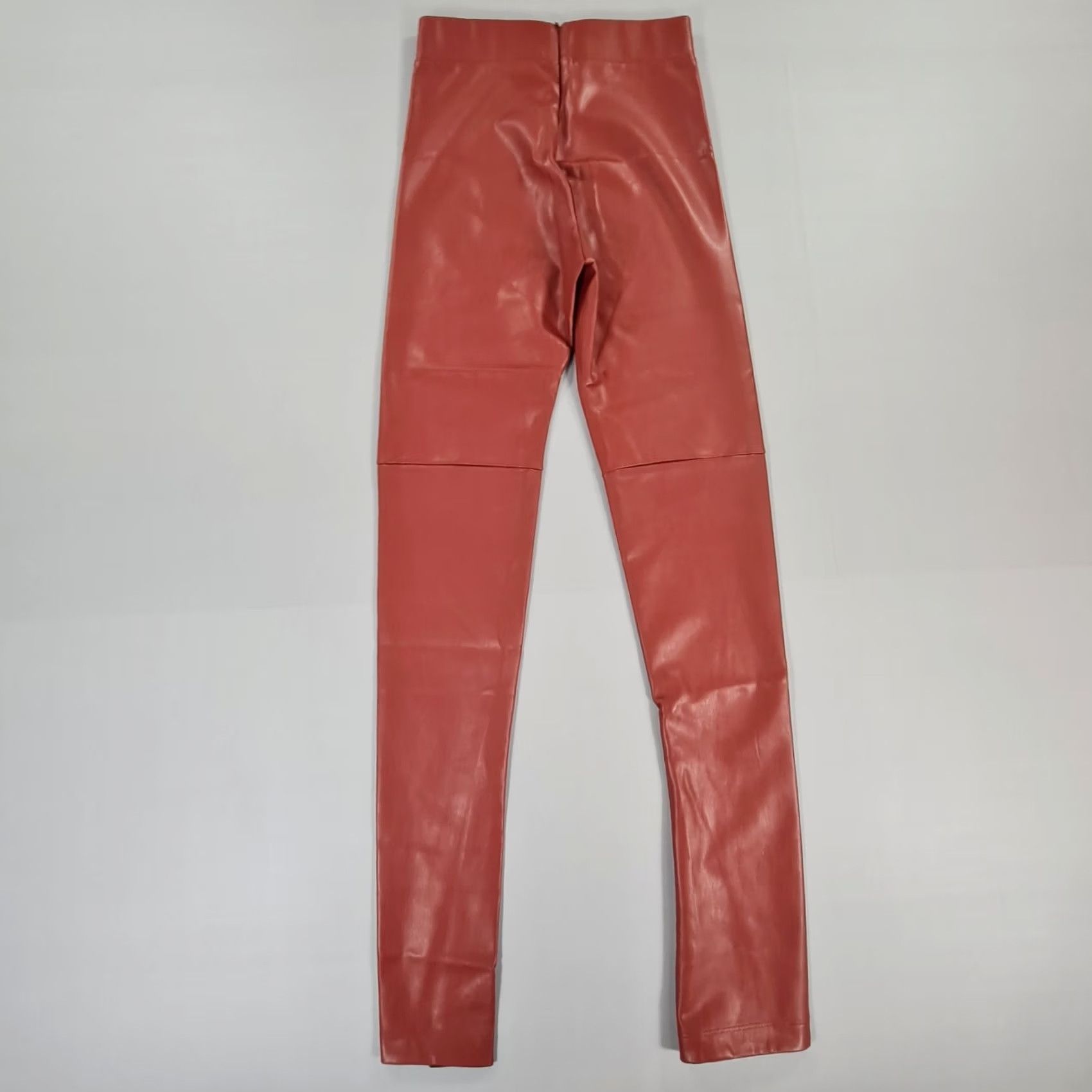 ALIX NYC ALIX NYC Womens Leggings Red XS Faux Leather Split Hem Pants Size 26" / US 2 / IT 38 - 6 Thumbnail