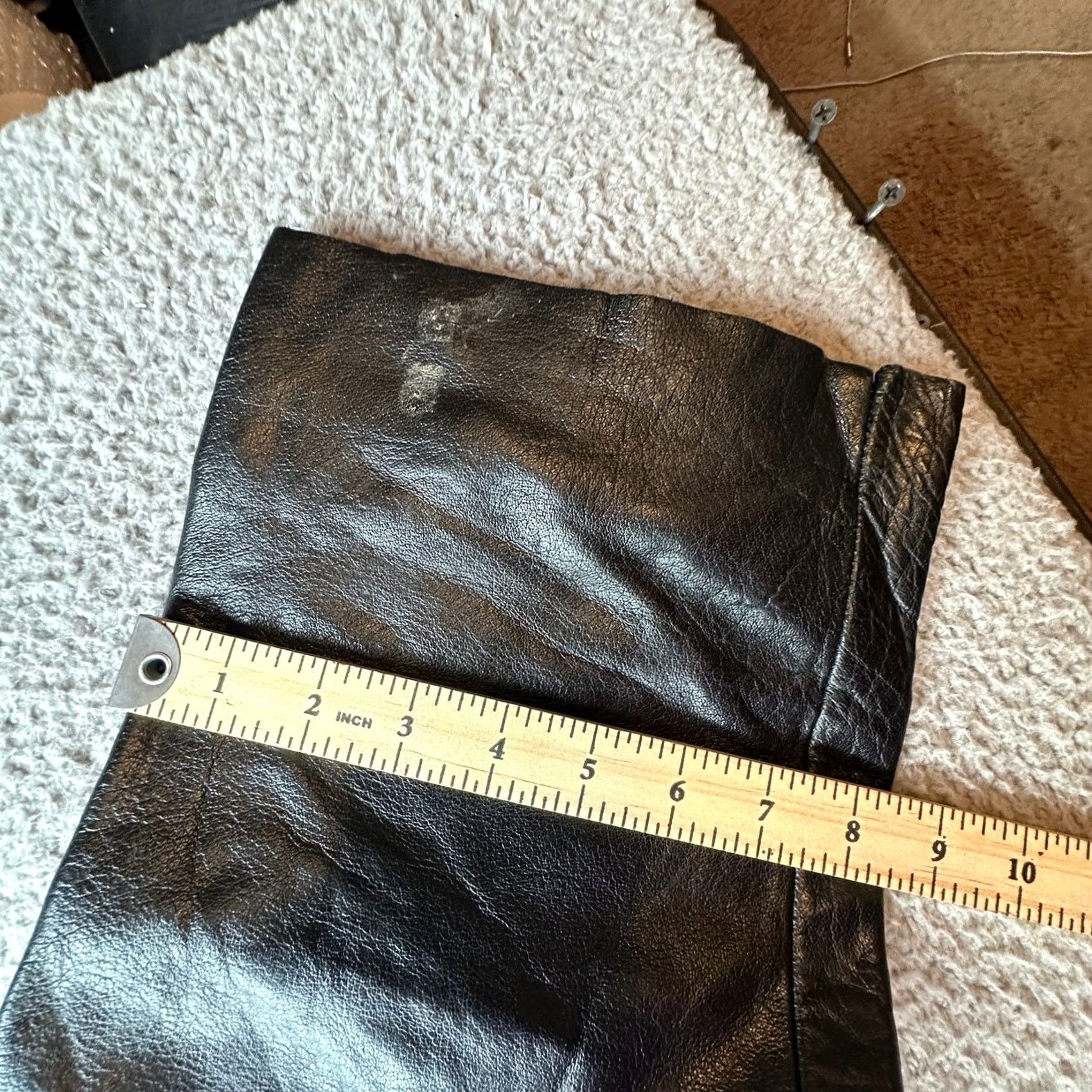 Vintage VINTAGE First Racing Leather Pants Mens 36x35 Biker Motorcycle Pant Black Regular 36 Inseam 35" Penny Button Zipper Pockets Workwear Casual Mens Size US 36 / EU 52 - 6 Thumbnail
