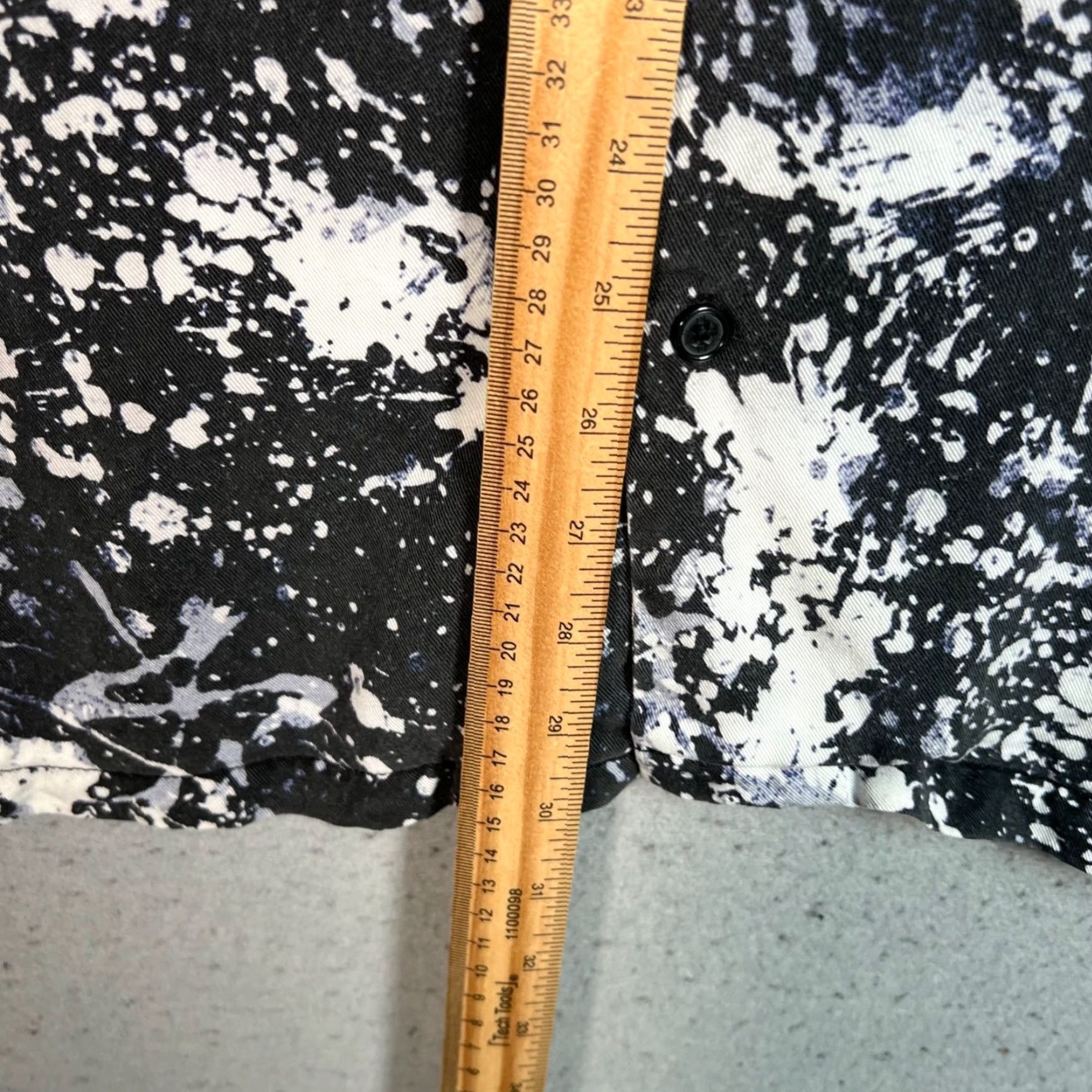 Ksubi Ksubi Mens XL Black & White Splatter Print Short-Sleeve Button-Up Shirt Size US XL / EU 56 / 4 - 6 Thumbnail
