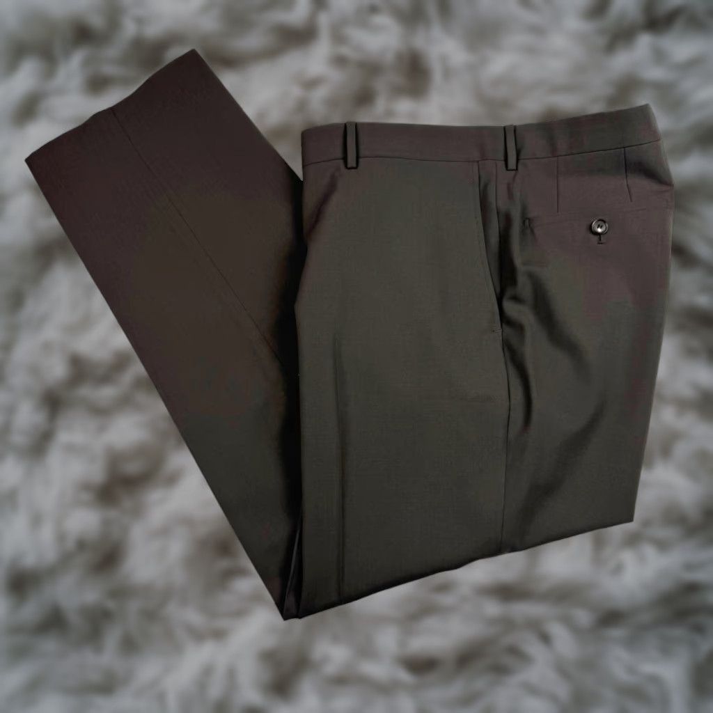 Boss Hugo Men’s Wool Blend Flat Front Dress Pants Gray 36x31