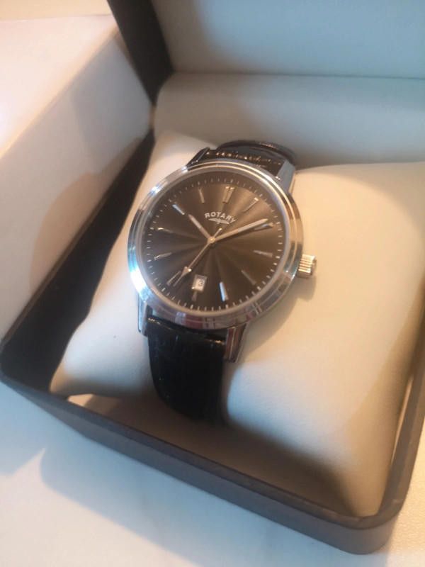 Designer Rotary black dial leather strap watch Size ONE SIZE - 7 Thumbnail