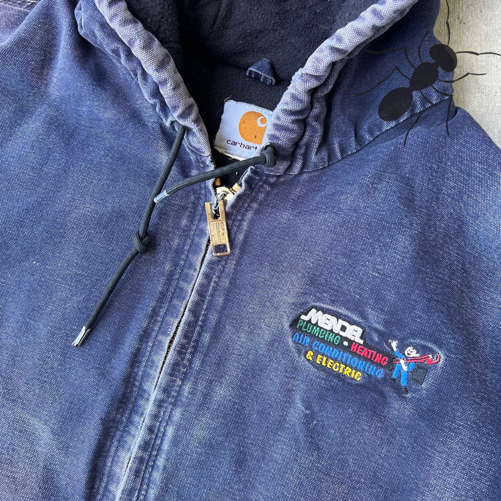 Carhartt × Vintage Carhartt J130 MDT faded blue hooded work wear jacket Size US L / EU 52-54 / 3 - 3 Thumbnail