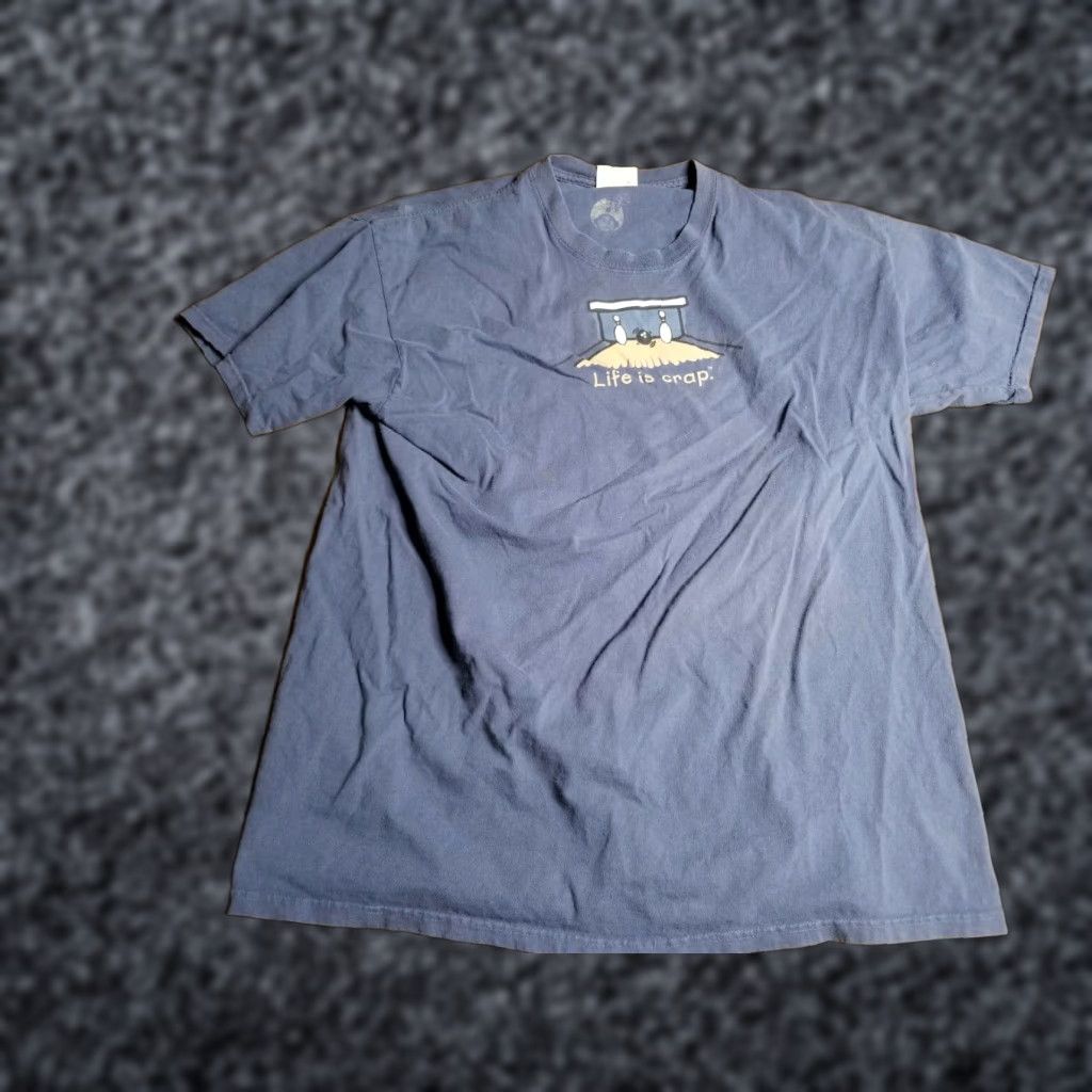 Alife Life Is Crap Mens T-Shirt Bowling Distressed Shirt XXL Blue Crewneck Short Sleeve Unisex 2XL Casual fit Graphic Print All Seasons Size US XXL / EU 58 / 5 - 1 Thumbnail