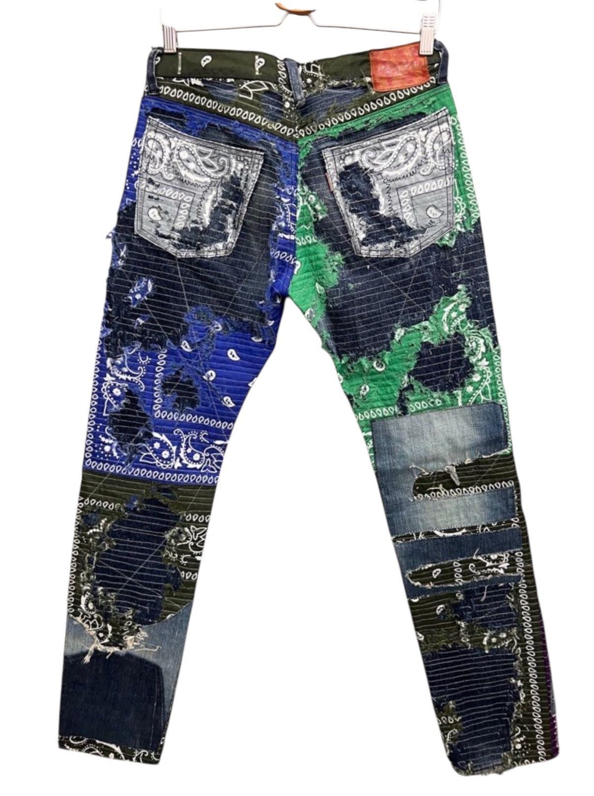 Kapital KAPITAL BORO BANDANA DECONSTRUCTED ARCHIVE DENIM PANTS Size US 32 / EU 48 - 2 Thumbnail