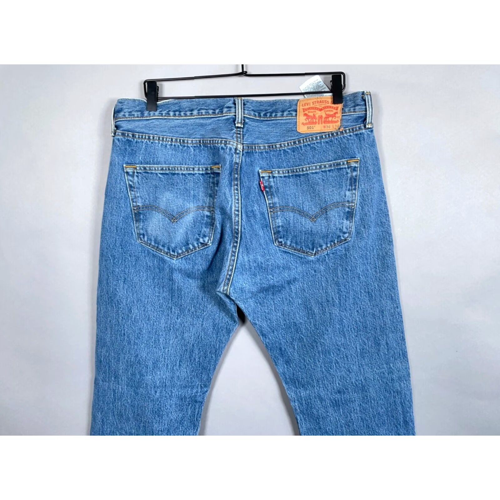 Levi's Levi's 501 XX Jeans Mens 36 x 30 Blue Denim Stonewash Button Fly Straight Regular Mens Size US 36 / EU 52 - 3 Thumbnail