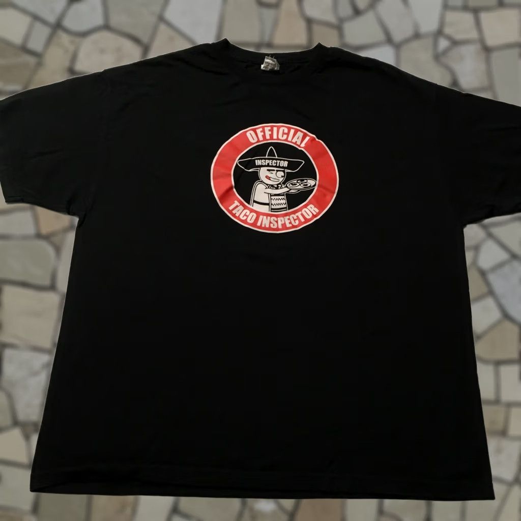 Vintage Taco INSPECTOR OFFICIAL T-Shirt 2XL Black MEXICAN PONCHO GRAPHIC Size US XXL / EU 58 / 5 - 1 Thumbnail