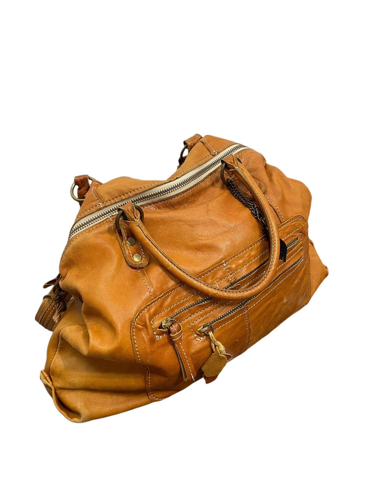 Japanese Brand Full Leather Patina Cuir Jovier Cube Tote Shoulder Bag 1🟩1 Size ONE SIZE - 5 Thumbnail