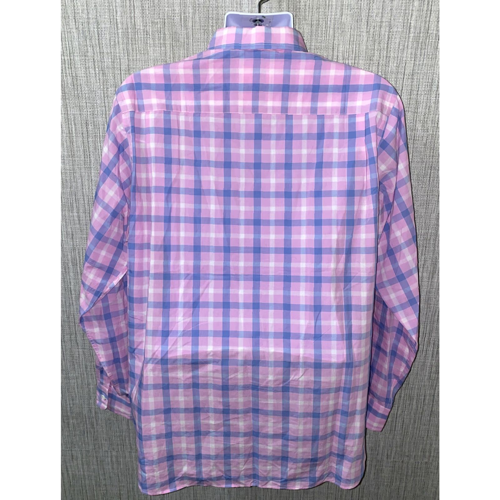 Billy Reid Billy Reid Shirt Mens Pink/Purple Long Sleeve Button-Up Size L Armpit 24in Button Front Cotton? Check Pattern Size US L / EU 52-54 / 3 - 5 Thumbnail