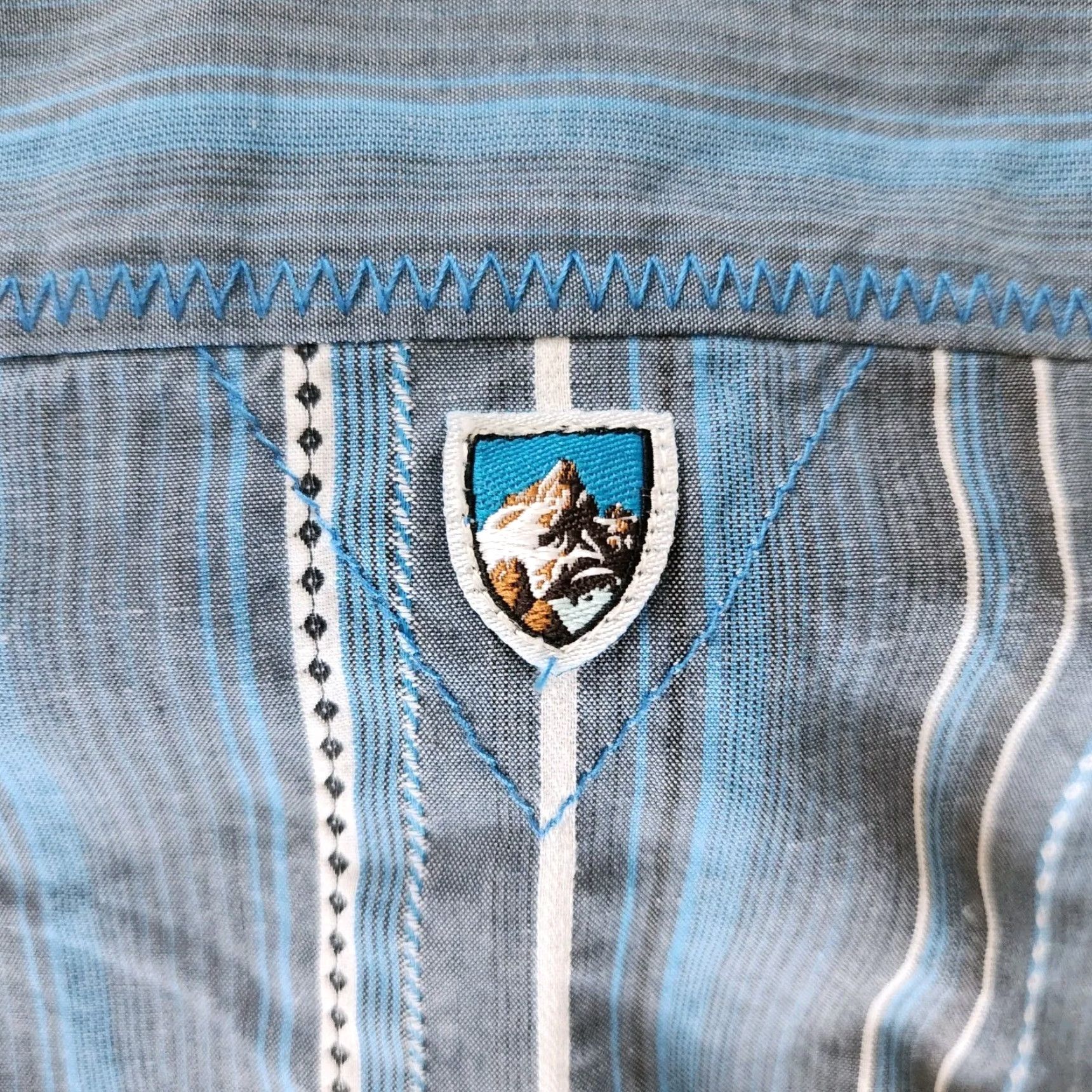 Vintage Kuhl Shirt Mens L Blue Stripe Suncel Hiking Camping Fishing Walking Outdoors Size US L / EU 52-54 / 3 - 5 Thumbnail