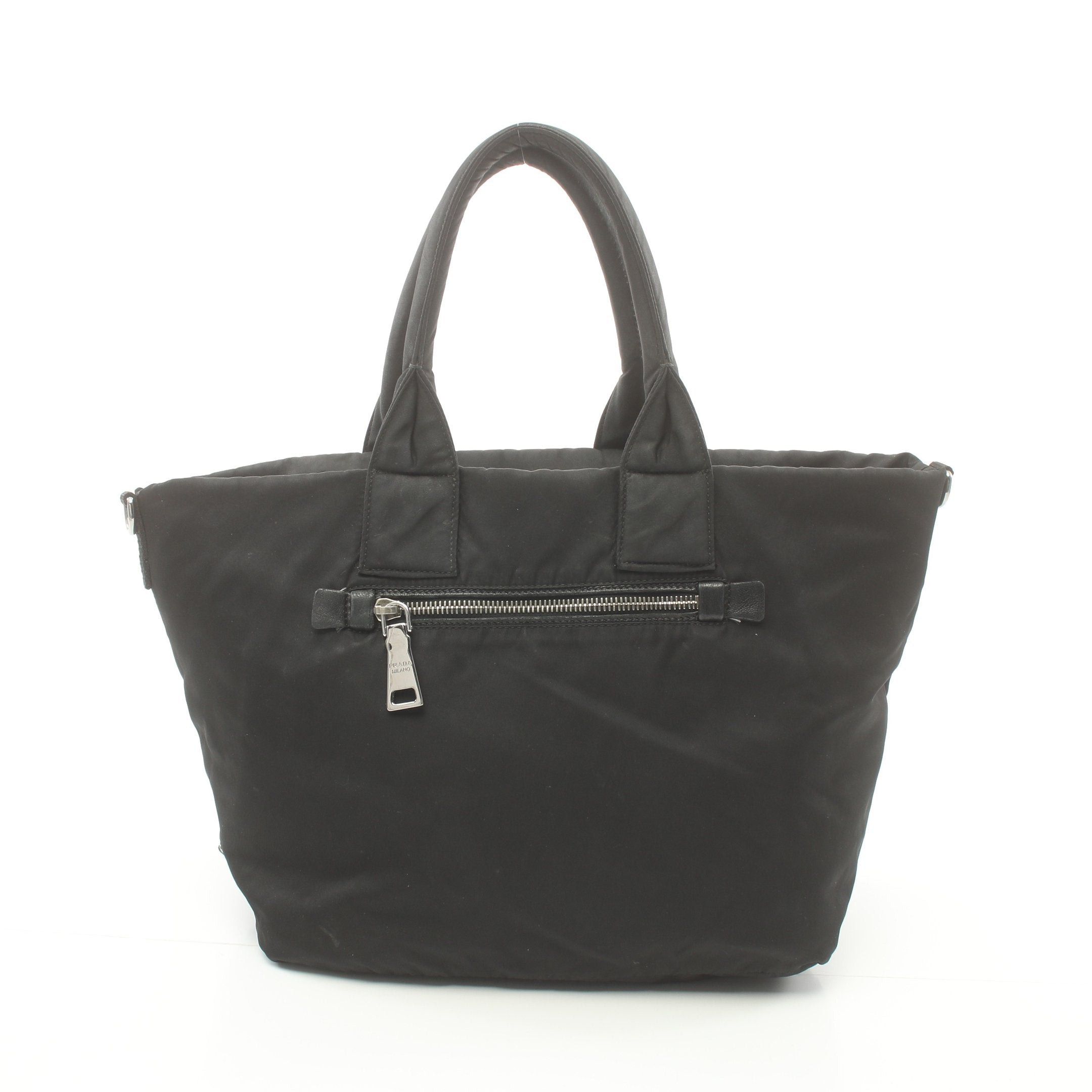 image of Prada Handbag Check Nylon Black Multicolor Reversible, Women's