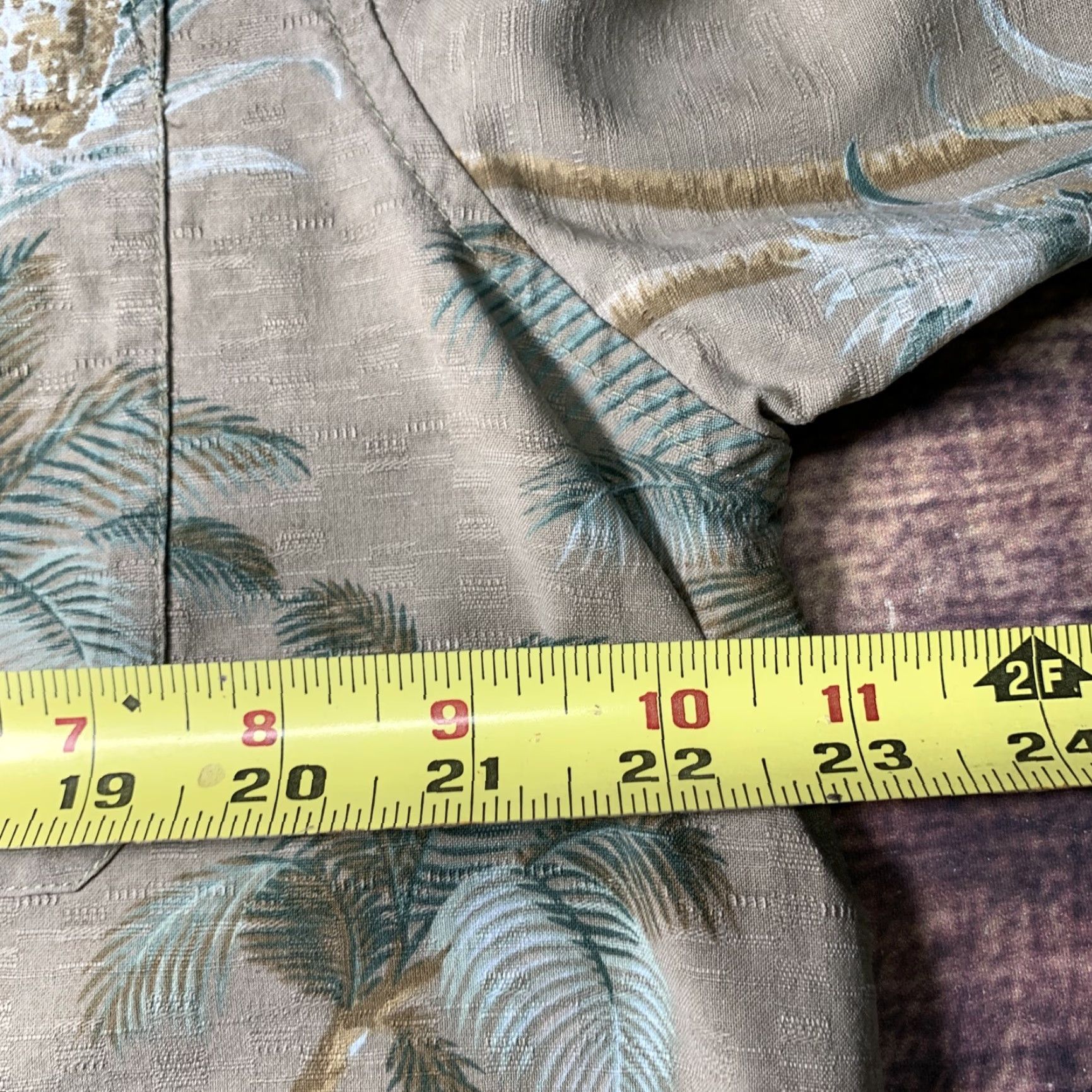 Vintage Caribbean Joe Silk Hawaiian Shirt Large Palm Trees Pineapple Tan Green Brown Men Size US L / EU 52-54 / 3 - 4 Thumbnail