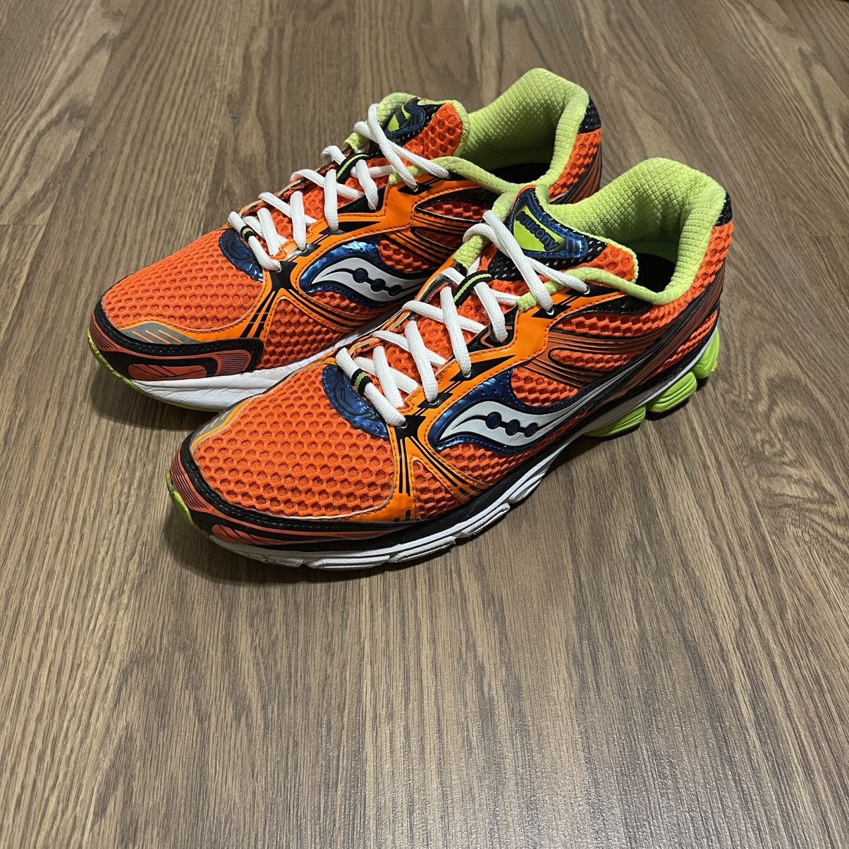Saucony RARE 2012 Men’s Saucony Guide 5 Running Shoes Orange Green Size US 12 / EU 45 - 2 Thumbnail