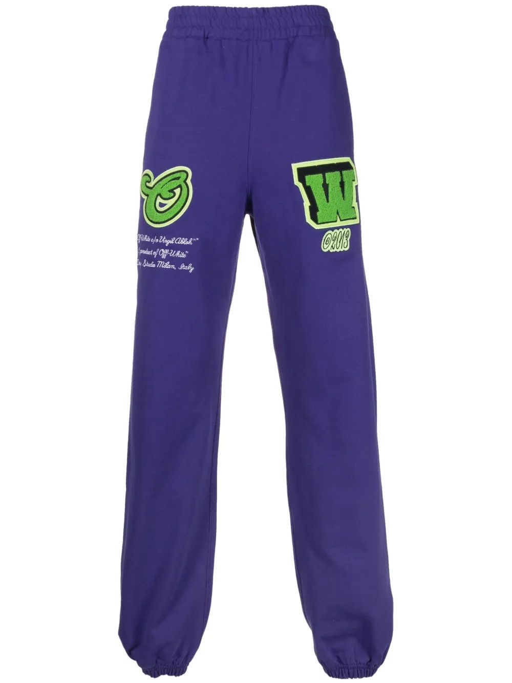 Off-White o1gr1nt0325 Varsity Patch Sweatpants in Purple Size US 32 / EU 48 - 1 Thumbnail
