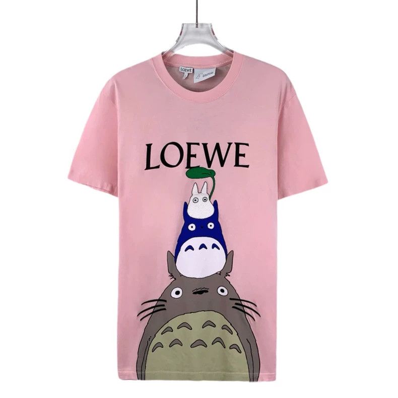 Loewe Loewe Pink logo lettered T-shirt with Totoro print cotton Size S / US 4 / IT 40 - 1 Thumbnail