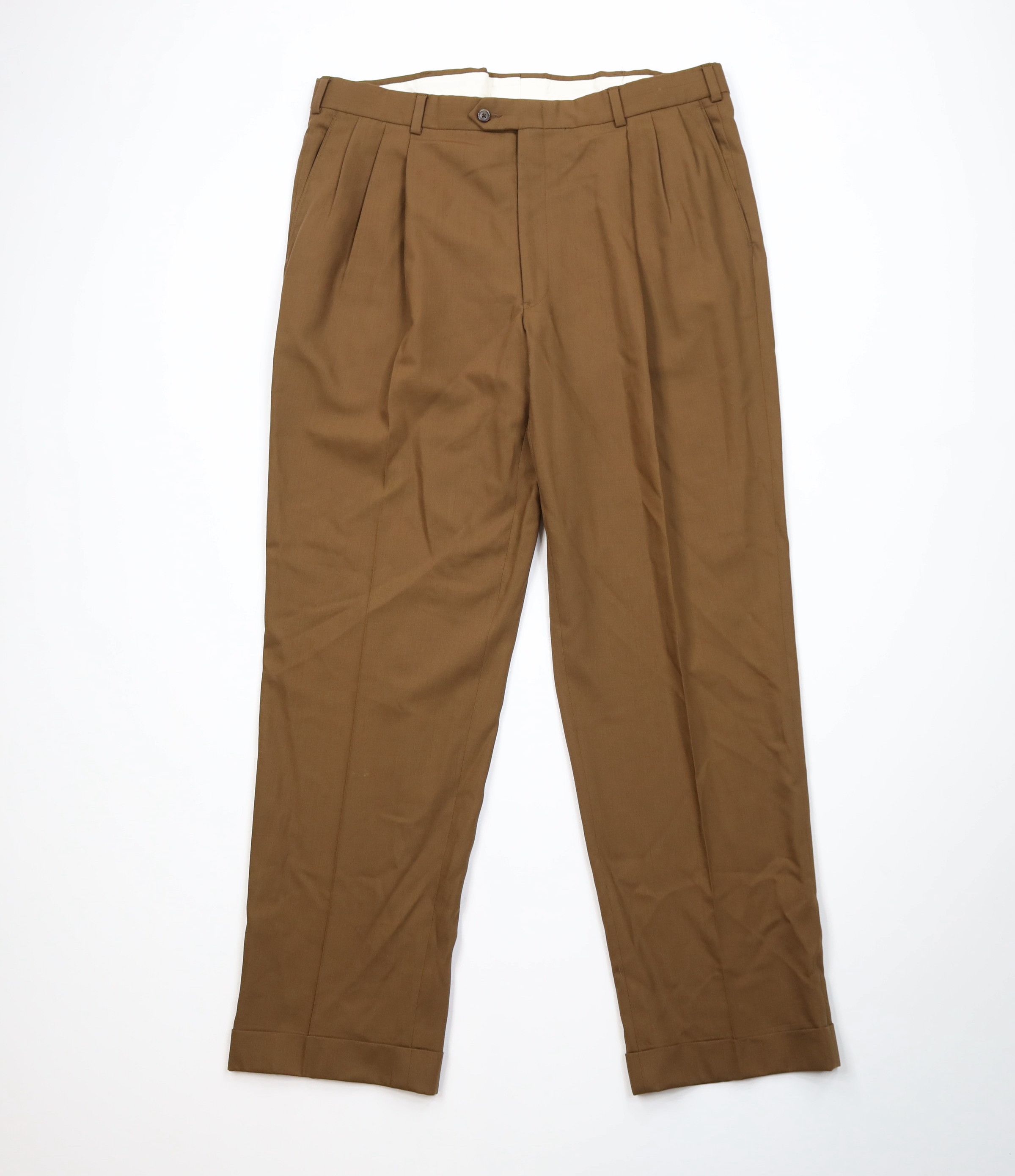 Vintage Vintage 90s Streetwear Super 100s Wool Wide Leg Chino Pants Size US 36 / EU 52 - 1 Thumbnail