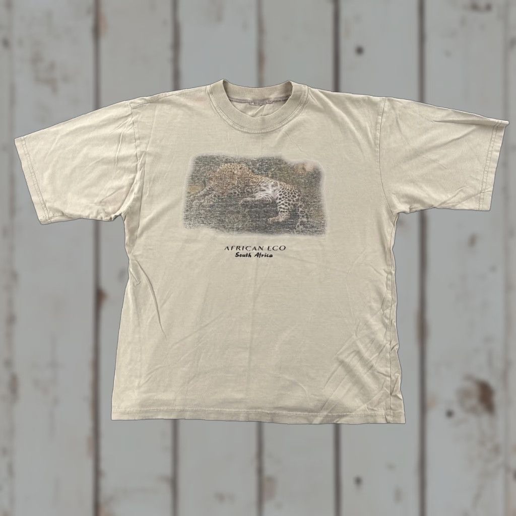 Vintage VINTAGE Adult XL Brown T Shirt African Eco South Africa Faded Graphic Print Tee 90s Animals Mens Size US XL / EU 56 / 4 - 1 Thumbnail