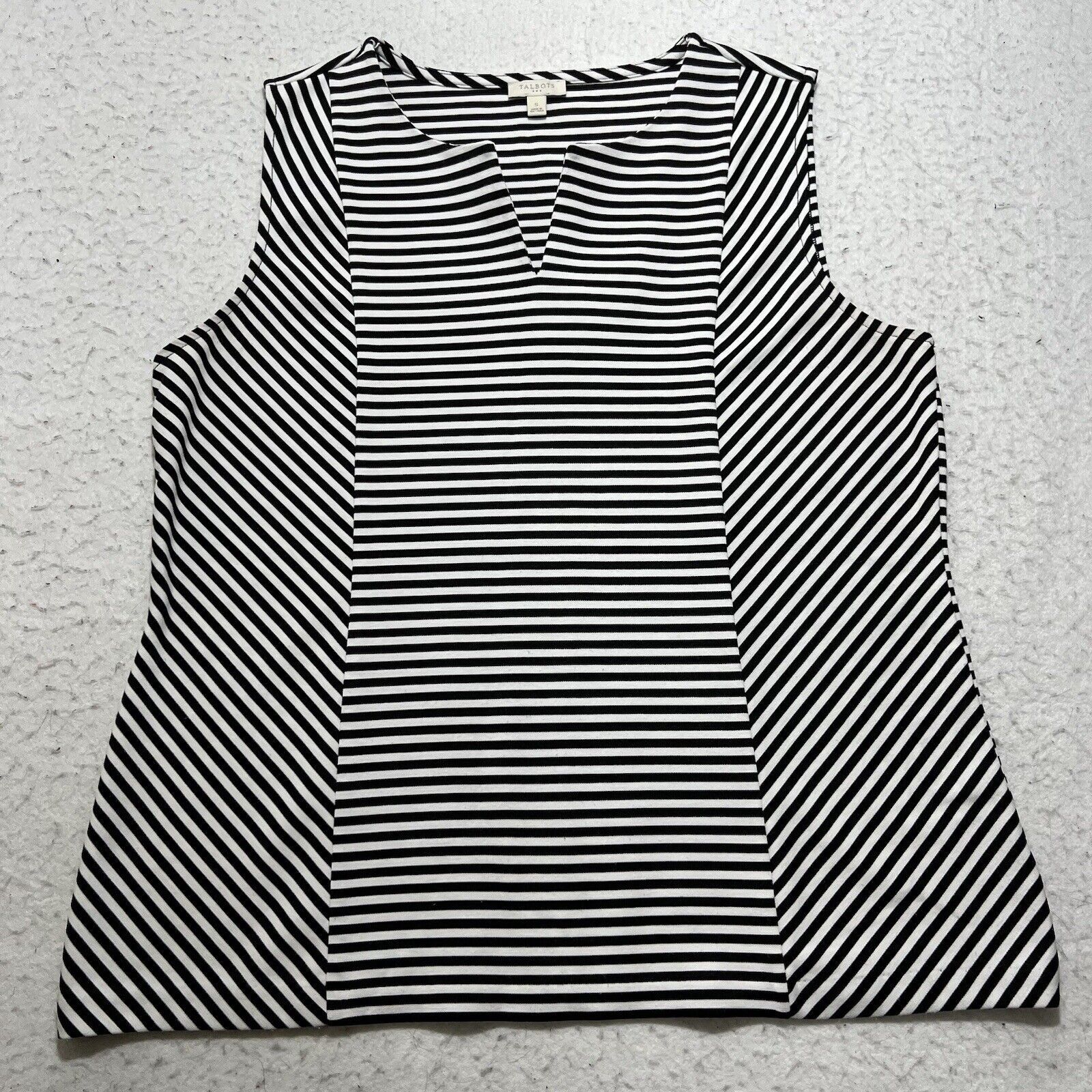 Other Talbots Small V-Neck Black + White Striped Pullover Tank Top Size S / US 4 / IT 40 - 1 Thumbnail